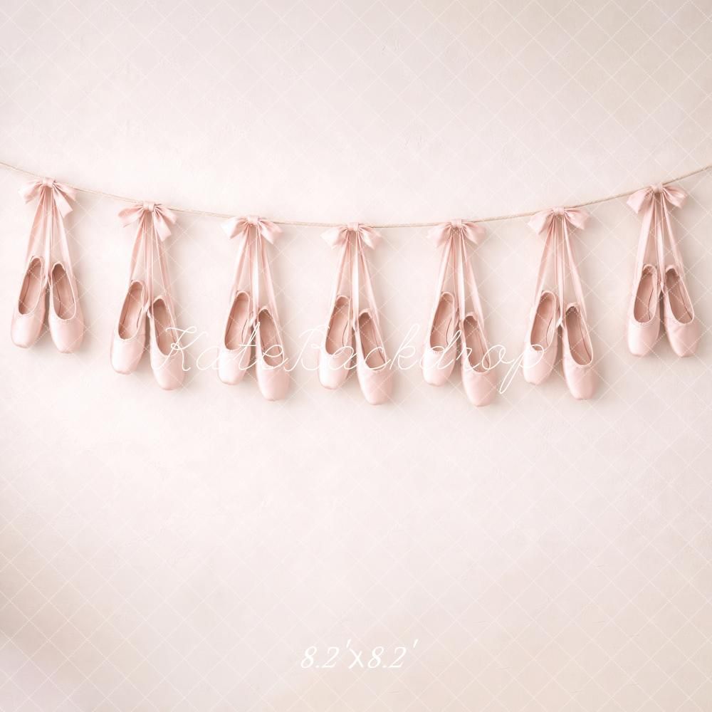 1000x1000 Kate Prom Pink Ballet Shoes Garland Printed Backdrop Designed