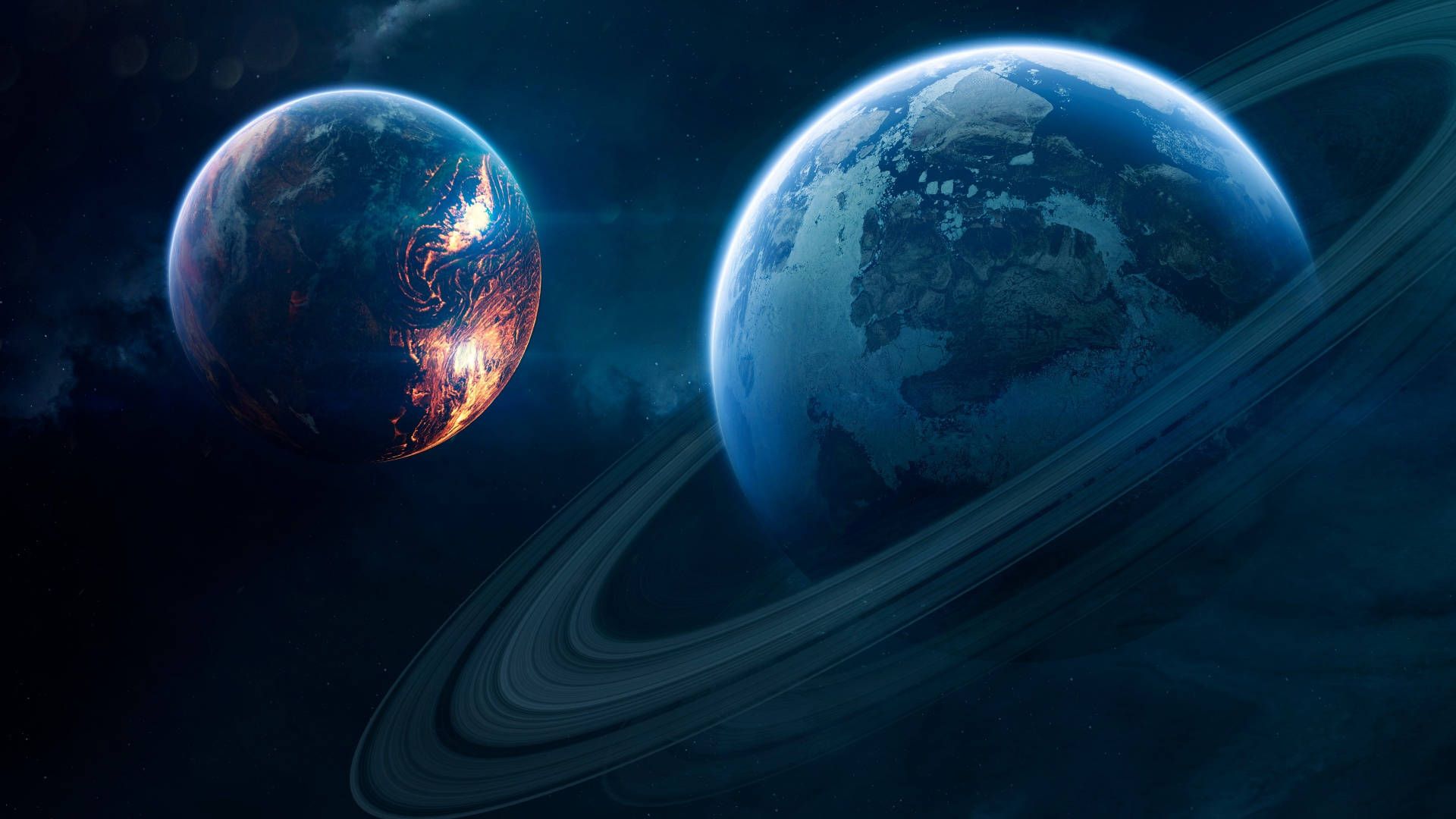 1920x1080 Download Aesthetic Galaxy With Unknown Planets Wallpaper