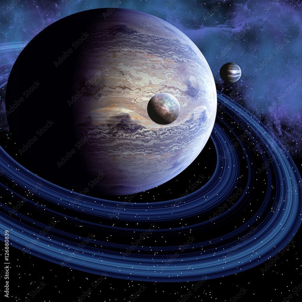 1000x1000 Unknown Planet may be an unknown planet in our solar system or there may be a habitable planet out in the cosmos. Stock Illustration
