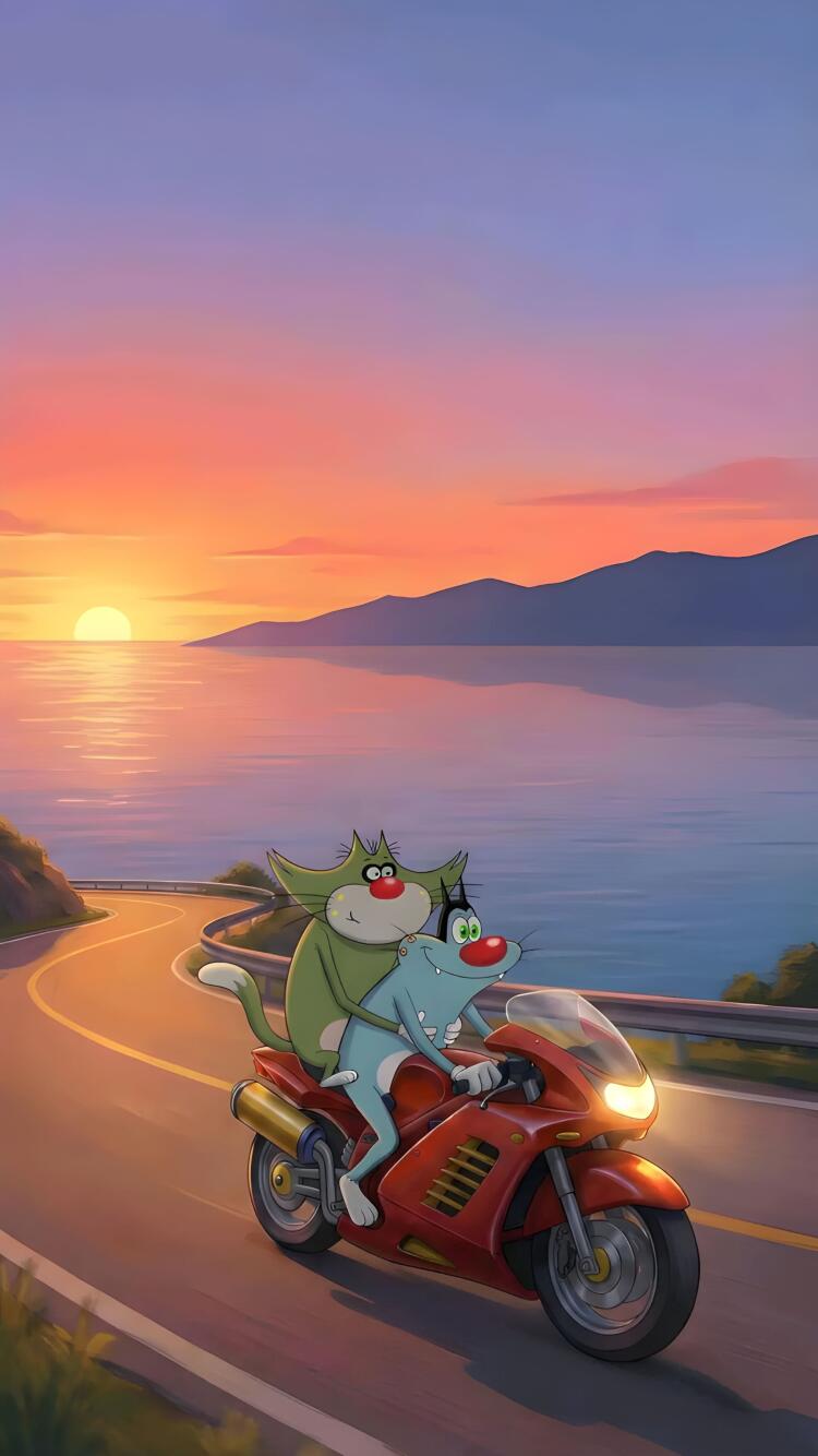 750x1334 Oggy Jack Motorcycle 4K Wallpaper 1125x2436 Wallpaper for iPhone X, iPhone XS, iPhone 11 Pro