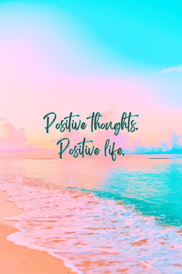 736x1104 Serene Ocean Vibes: Aqua Blue & Pink Pastel Motivational Phone Wallpaper for Positive Thoughts