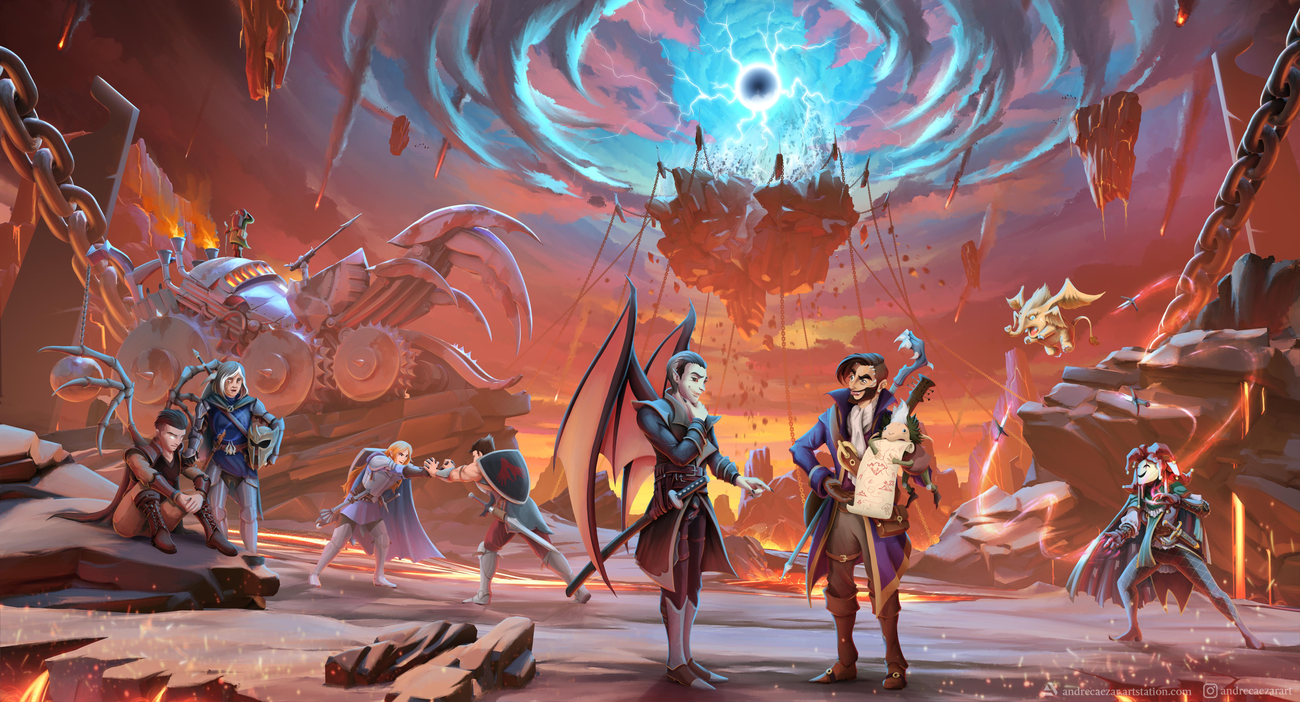 5333x2880 Art][Comm] Descent into Avernus unofficial painting Gift for their DM