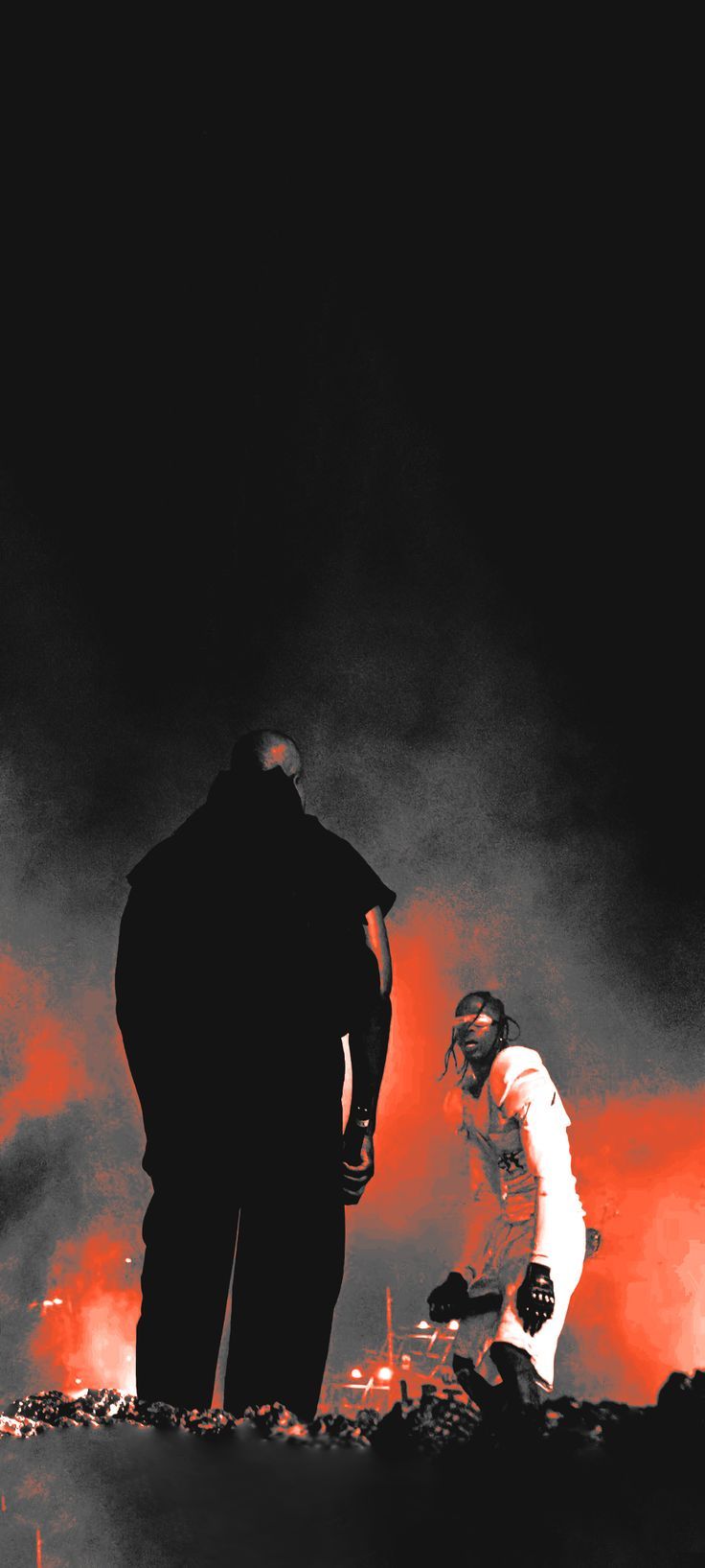 736x1635 Kanye West x Travis Scott Wallpaper