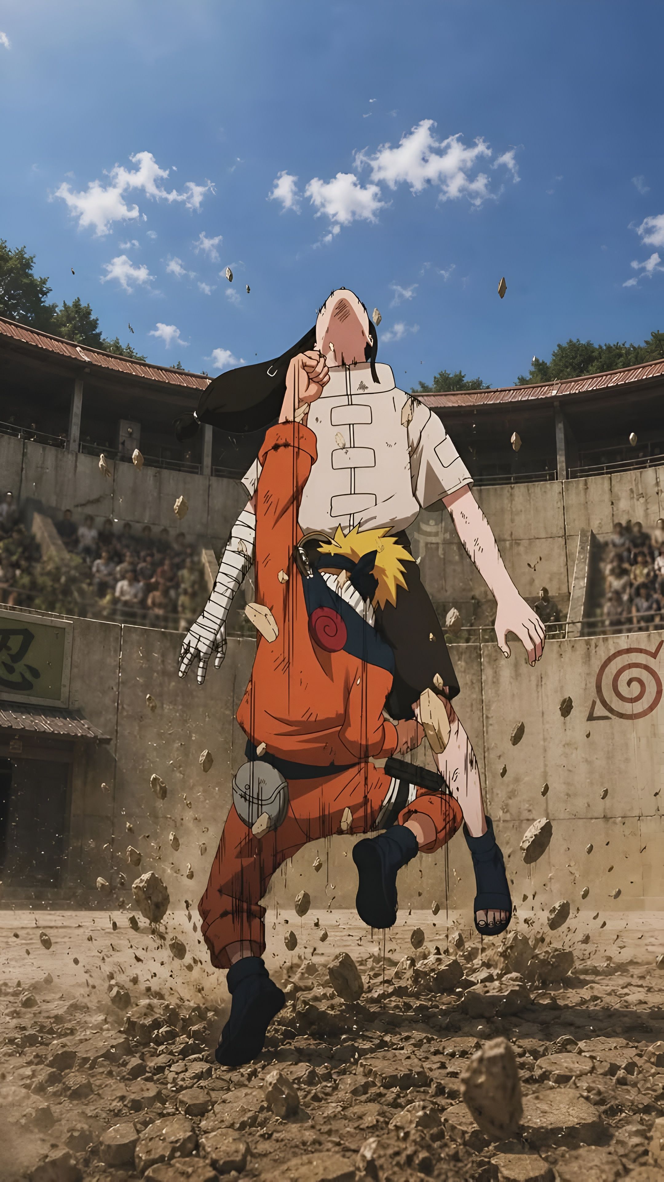 2160x3840 Naruto vs Neji Epic Battle Wallpaper 4Kx3840