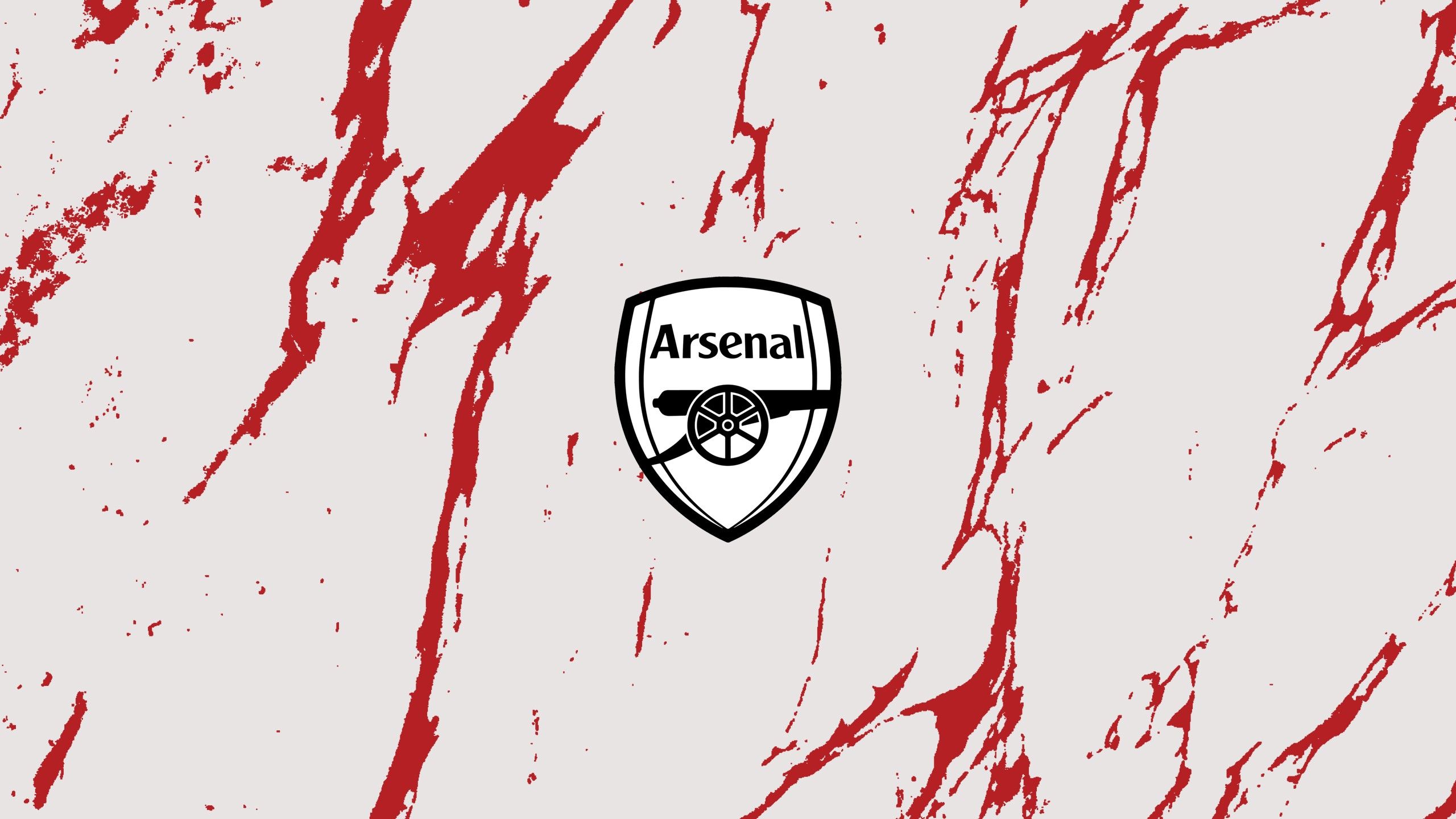 2560x1440 Crest Emblem Logo Soccer Symbol White Red Paint Background HD Arsenal F.C Wallpaper