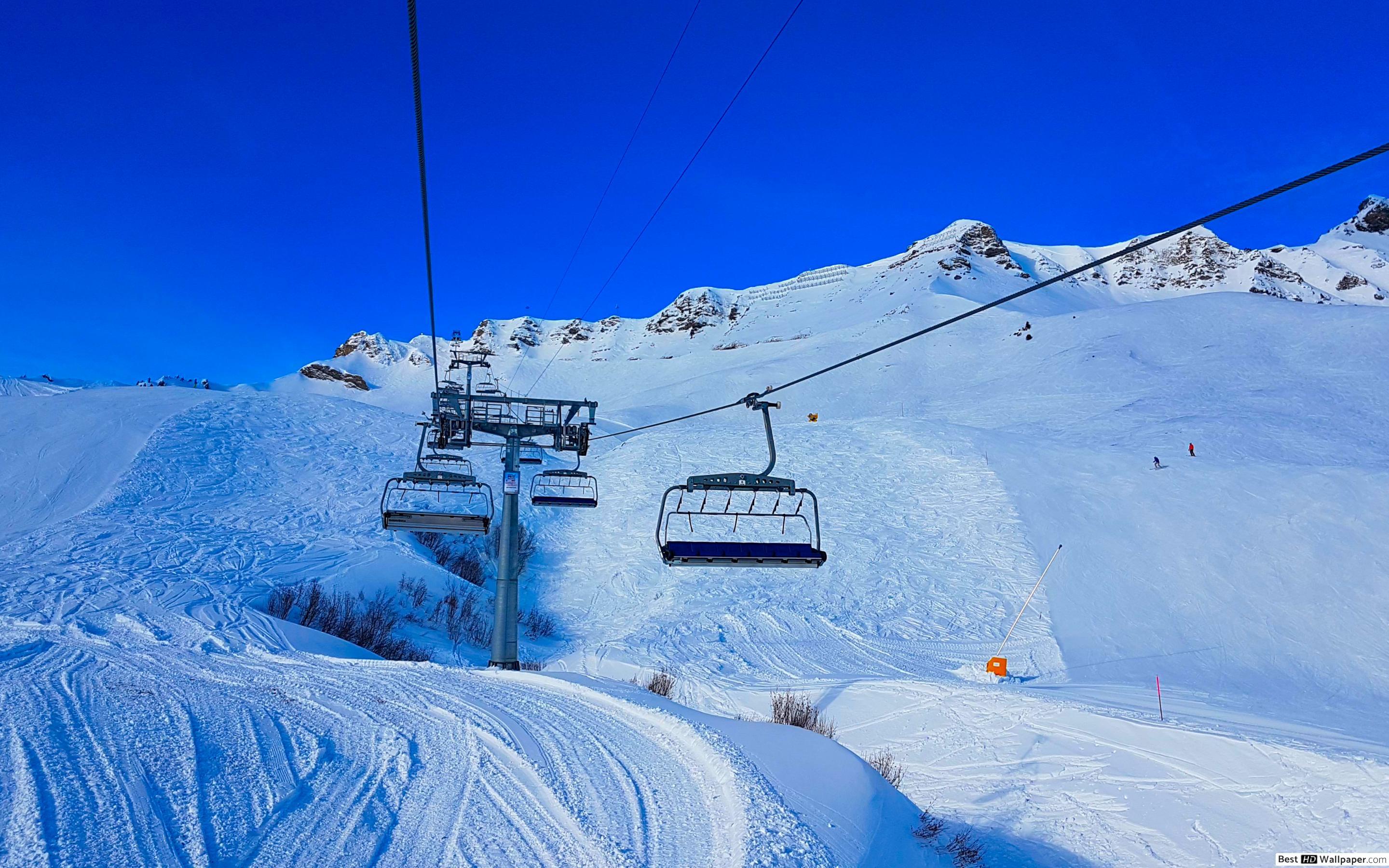 2880x1800 One nice ski day HD wallpaper download