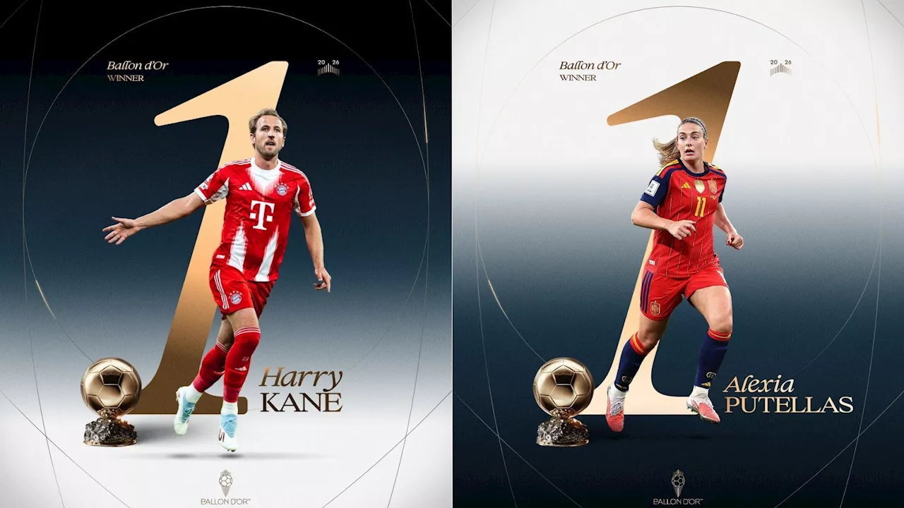 1280x720 Harry Kane Secures England's First Ballon d'Or in 25 Years, Spain's Alexia Putellas Wins Third Women's Award