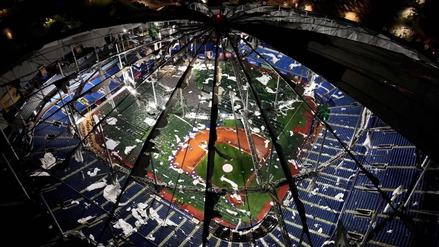 1500x844 Drone video shows damage to Tropicana Field after Hurricane Milton