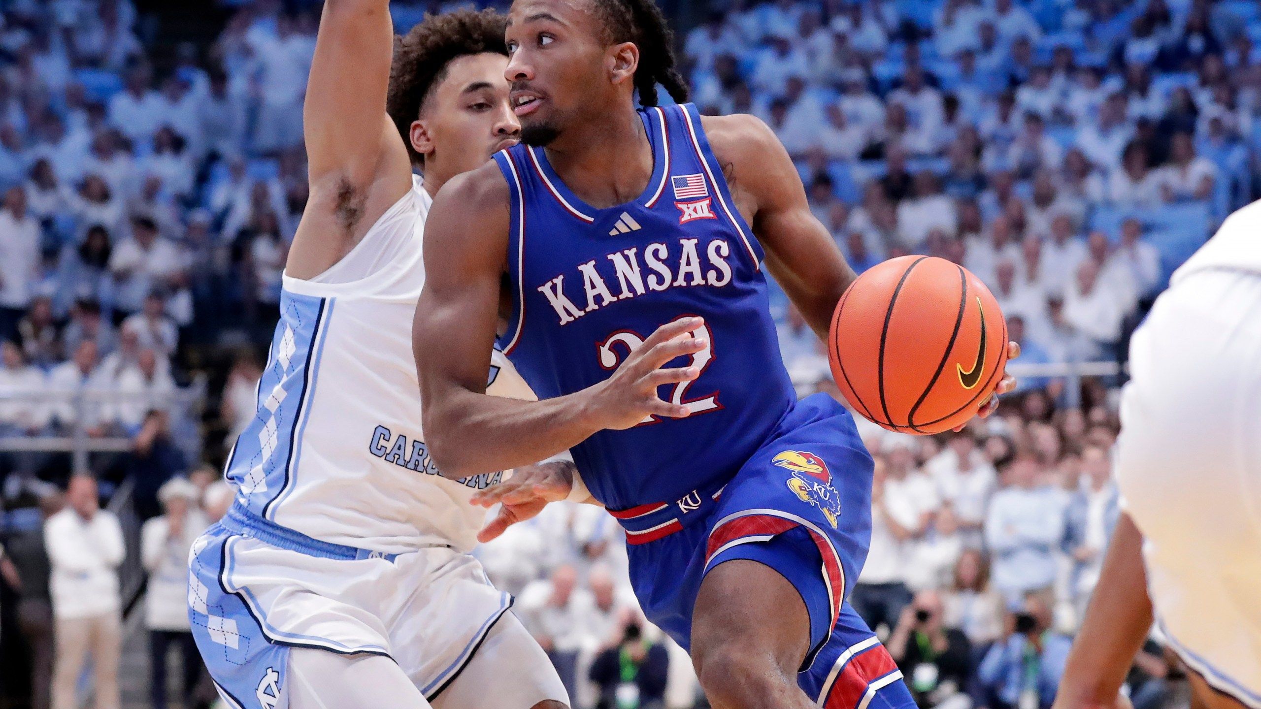 2560x1440 Kansas freshman Darryn Peterson misses game with hamstring injury