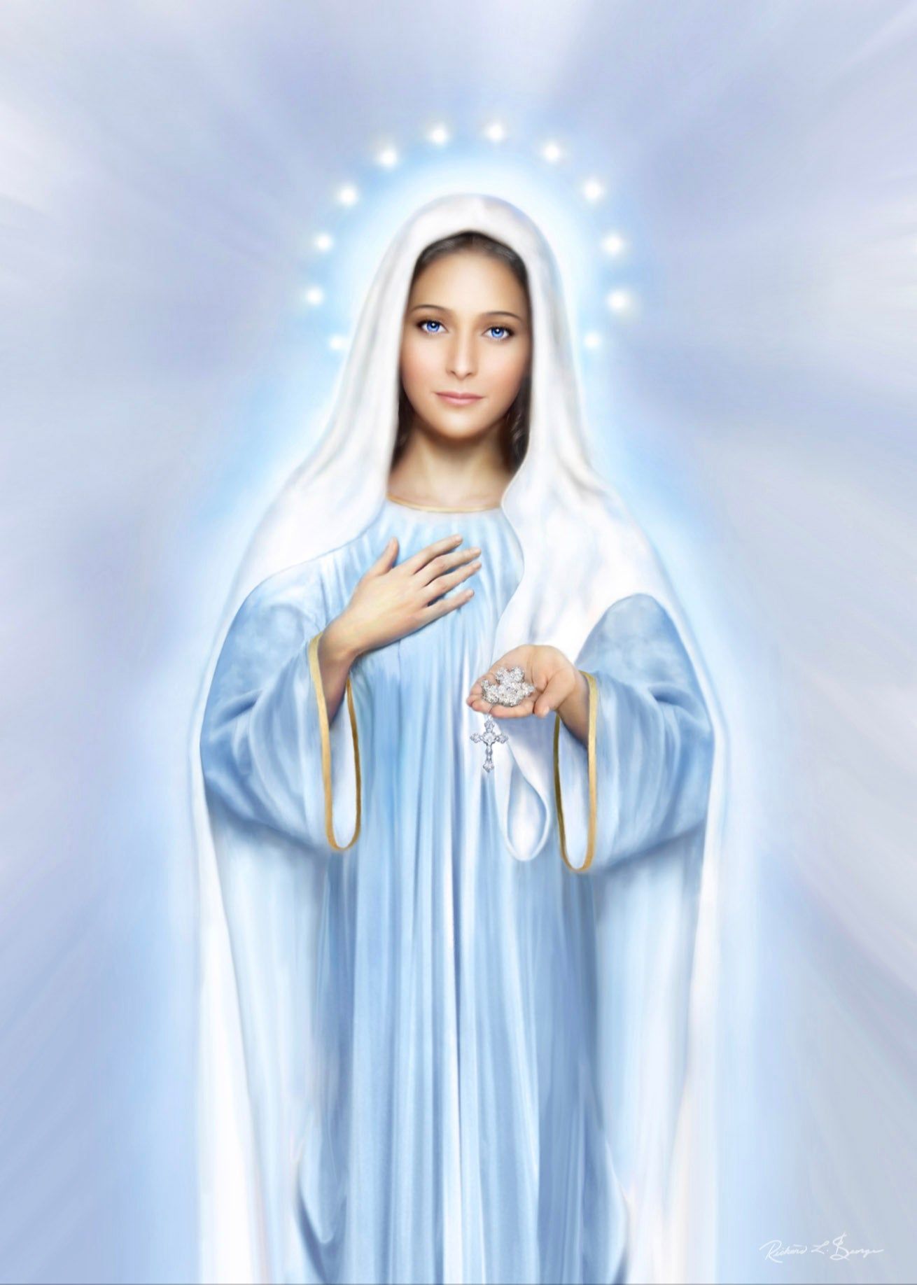 1310x1836 Our Lady of Medjugorje Art Print by R.L. George Mercy Publications Pty. Ltd