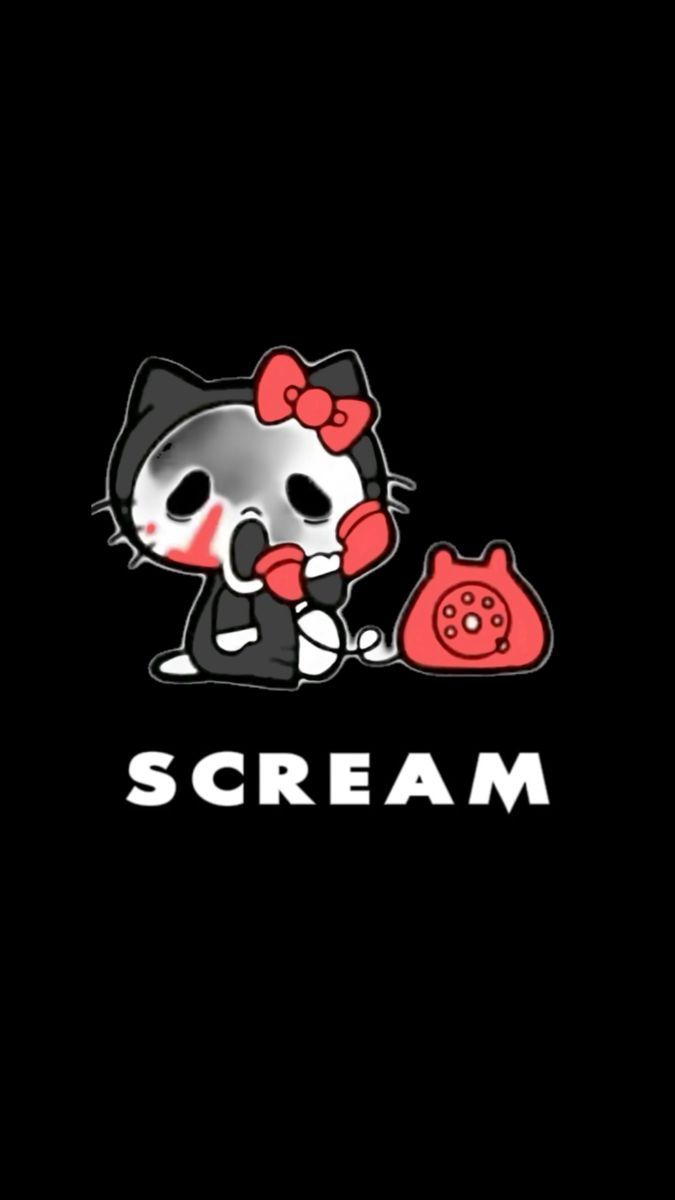 675x1200 scream #hellokitty #ghostface #background #collage #wallpaper #aesthetic