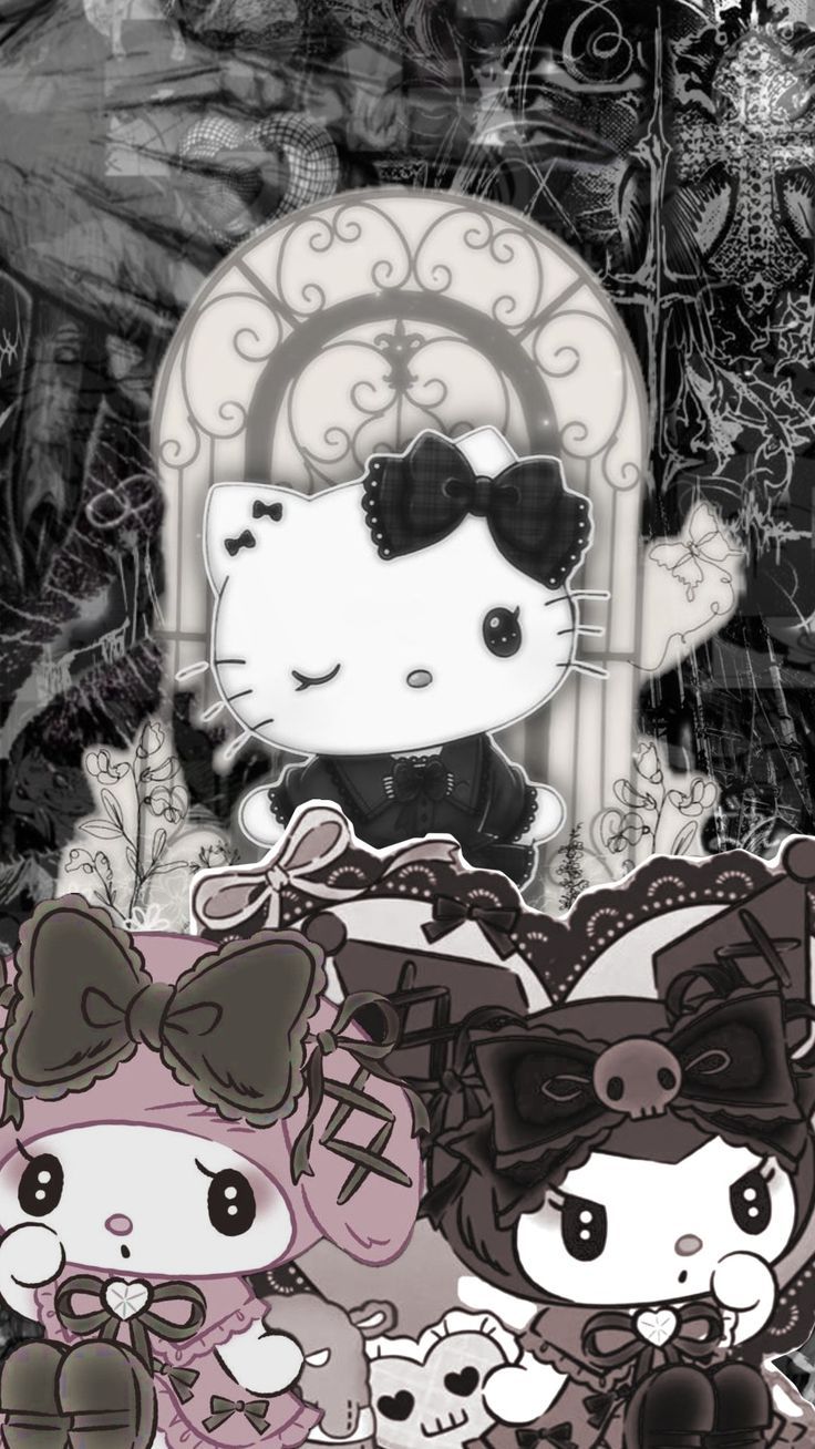 736x1308 hellokitty #hellokittyaesthetic #gothic #goth #gothaesthetic #gothvibes # halloween #fyp #wallpaper