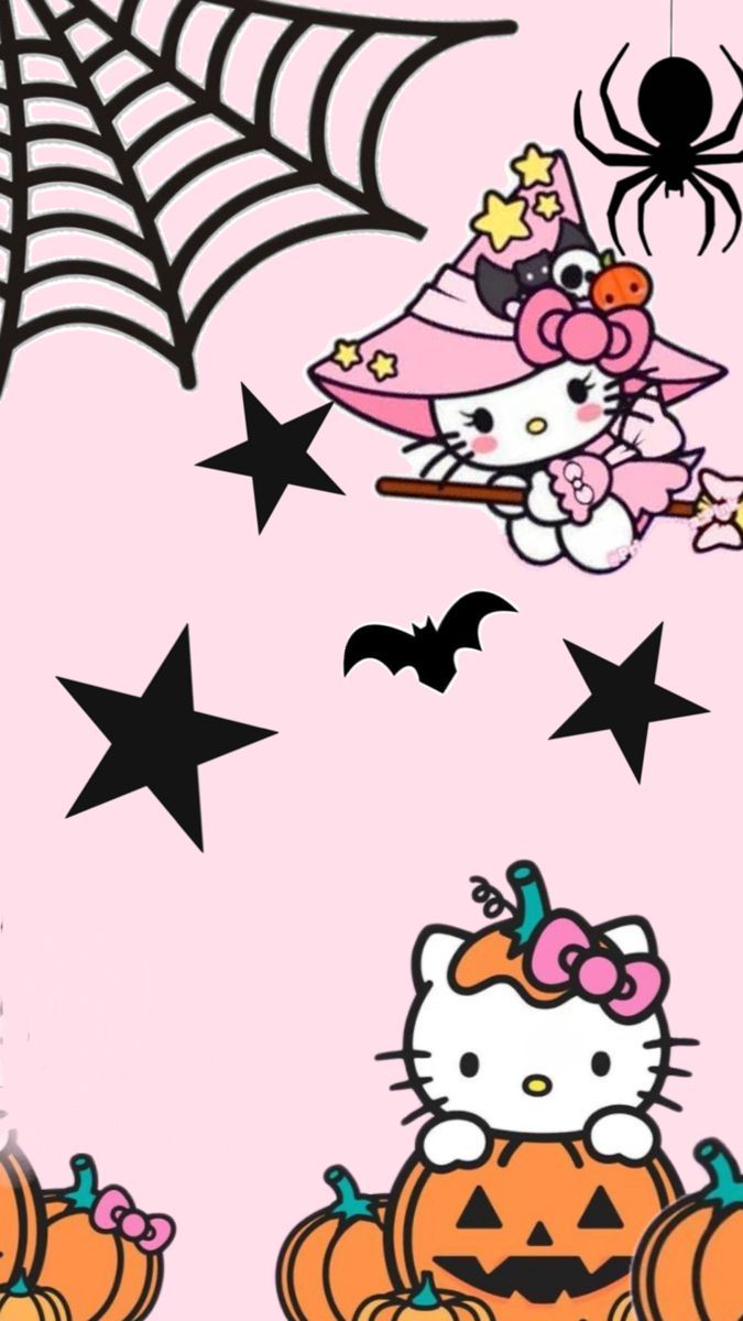 675x1200 Hello kitty background Halloween. Hello kitty halloween wallpaper, Pink hello kitty wallpaper iphone, Halloween wallpaper iphone background