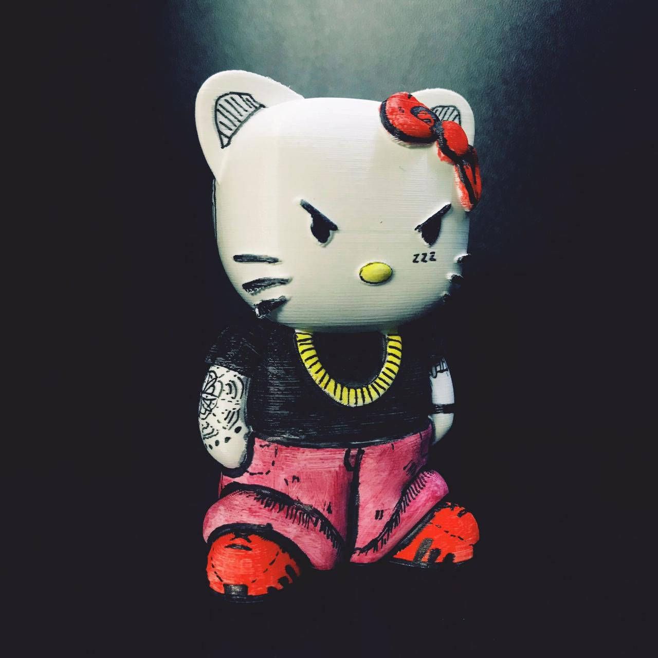 1280x1280 Download Angry Hello Kitty Halloween Thug Wallpaper