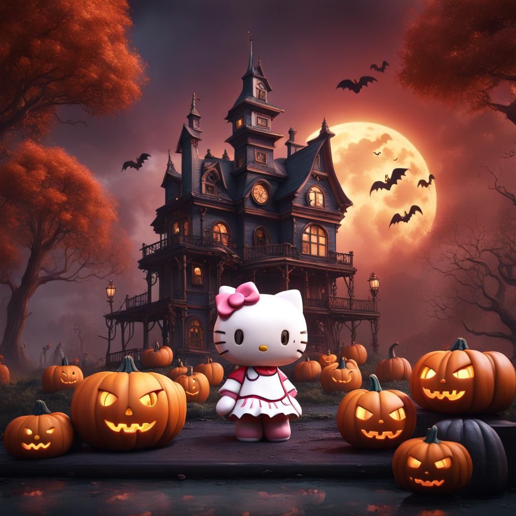 1024x1024 Hello kitty halloween Kitty Halloween in Detailed Ma