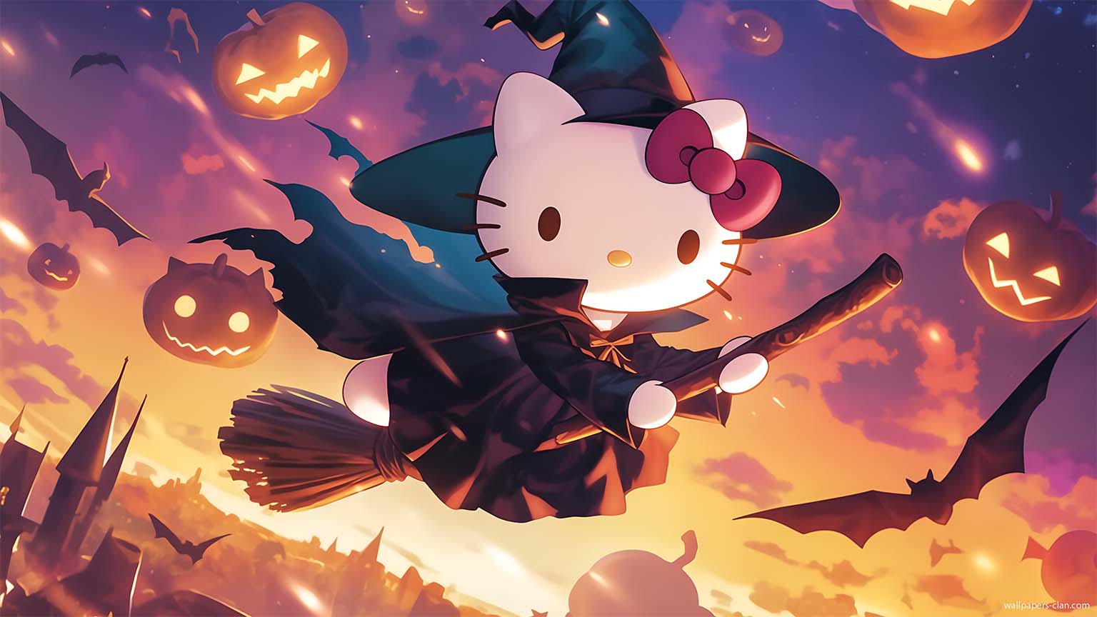 1536x864 Halloween Hello Kitty PC Wallpaper