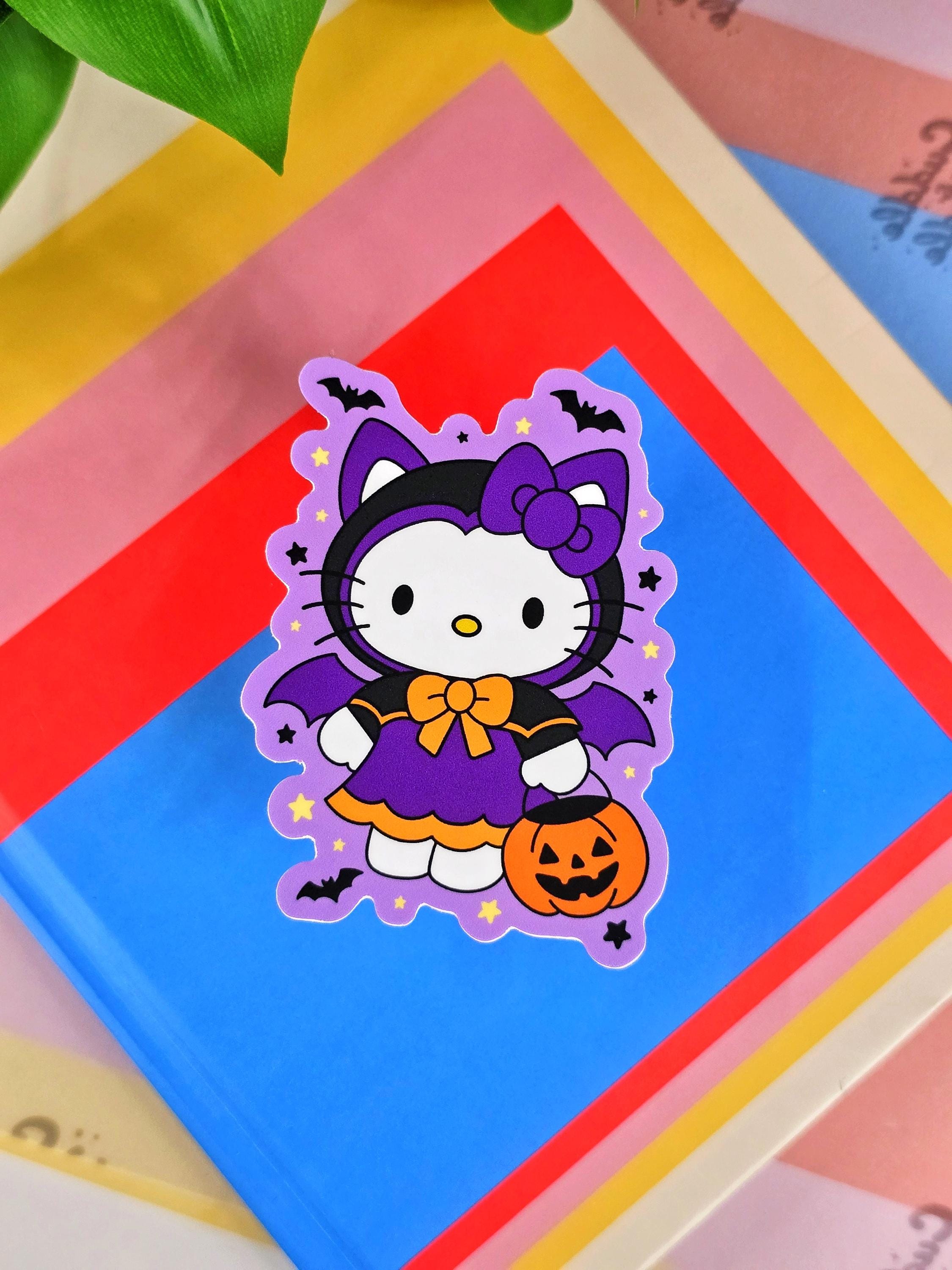2250x3000 Halloween Hello Kitty Bat Sticker. Kawaii Spooky Season Vinyl Decal