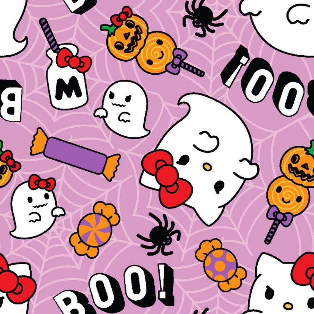 1080x1080 Halloween Hello Kitty Cotton Fabric By The Yard Hello Kitty Boo Creative 77972 A602710