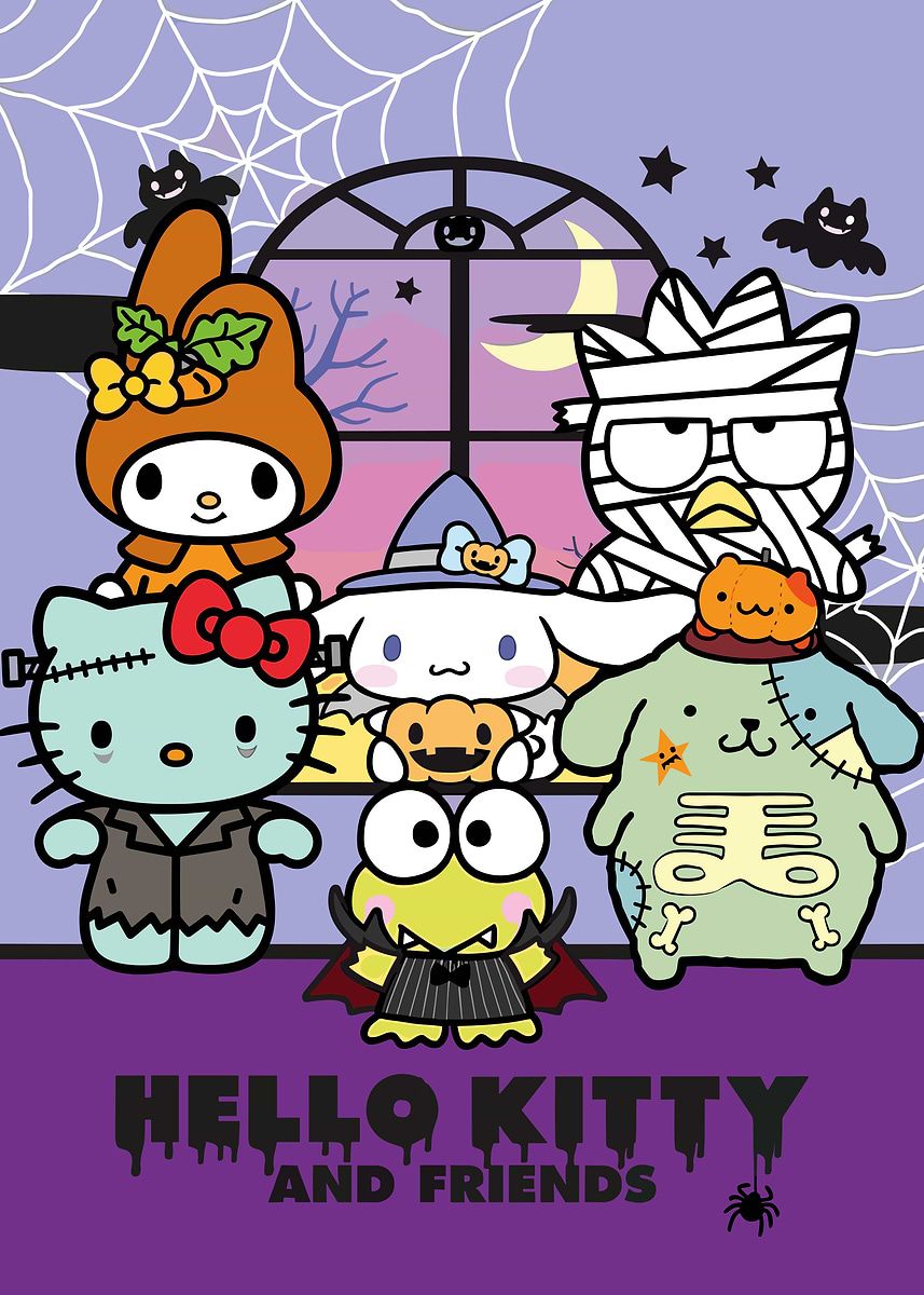 857x1200 Hello Kitty and Friends Halloween Poster, Picture & Metal Print