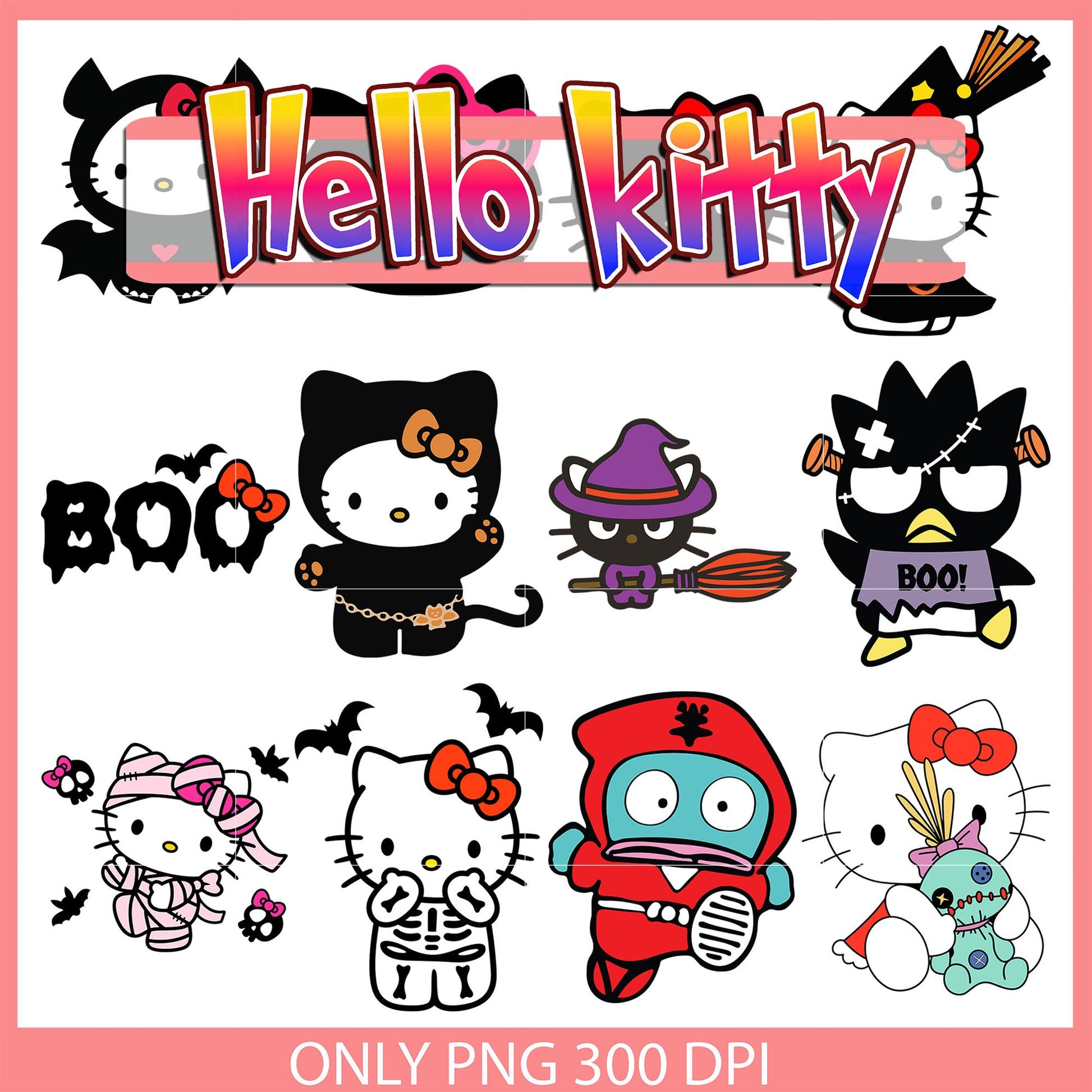 1946x1946 Hello kitty scary halloween bundle design svg, horror hello kitty svg