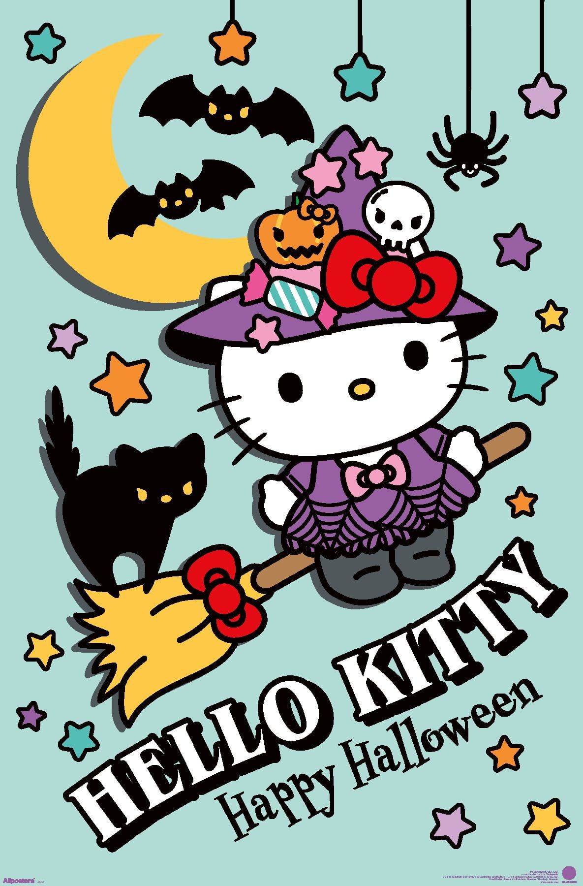 1185x1800 Hello Kitty: 2018 Halloween Kitty Black Costume Wall Poster, 14.725 x 22.375 Framed