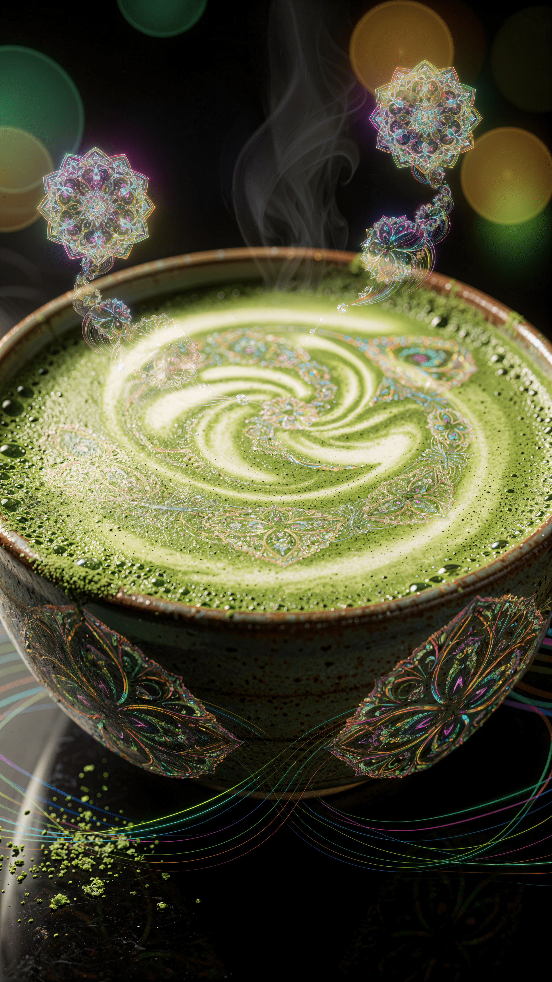 1920x3413 Matcha Mirage: Swirling Zen Wallpaper