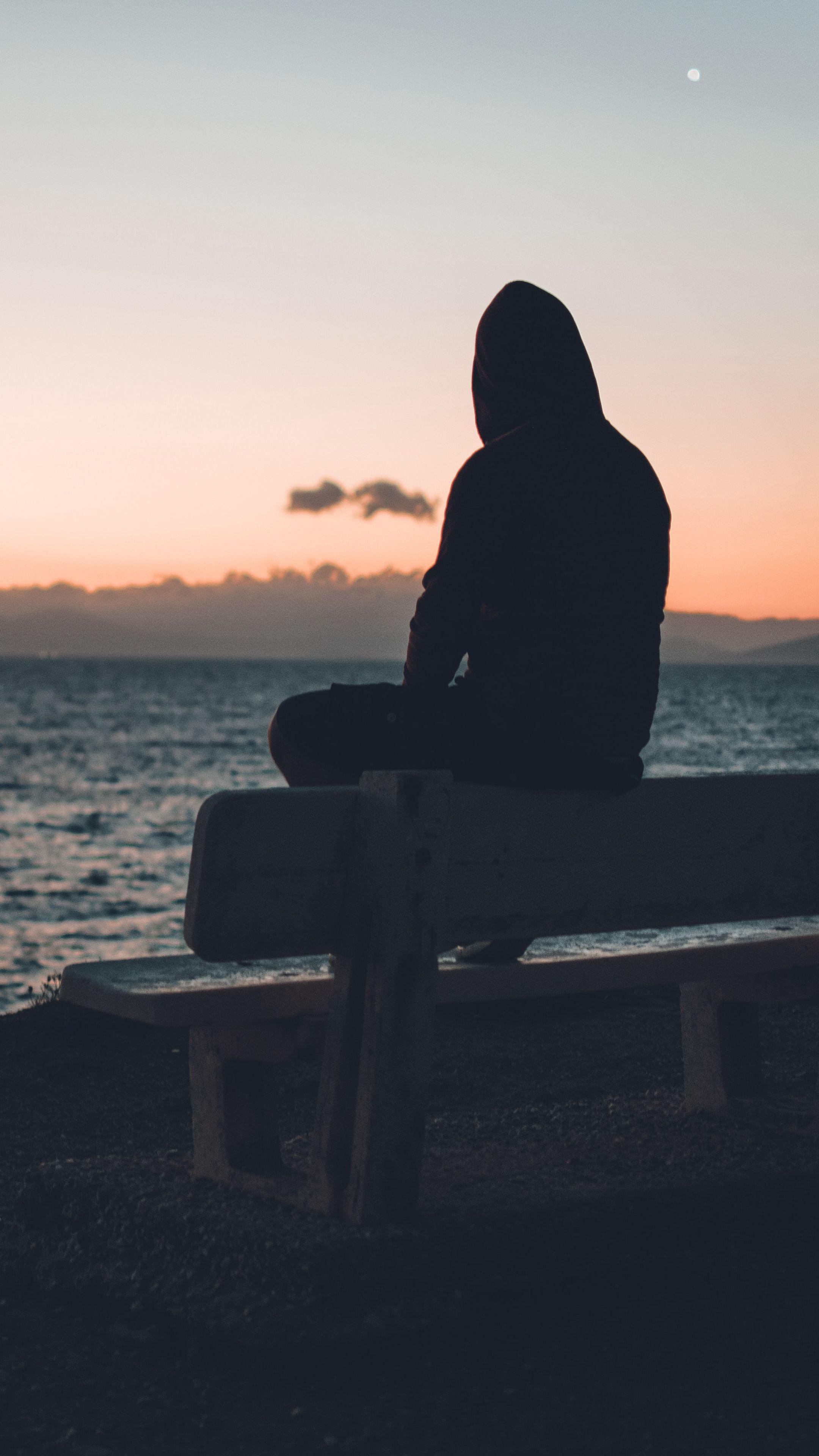 2160x3840 Download wallpaper 2160x3840 loneliness, alone, sadness, sea, twilight samsung galaxy s s note, sony xperia z, z z z htc one, lenovo vibe HD background