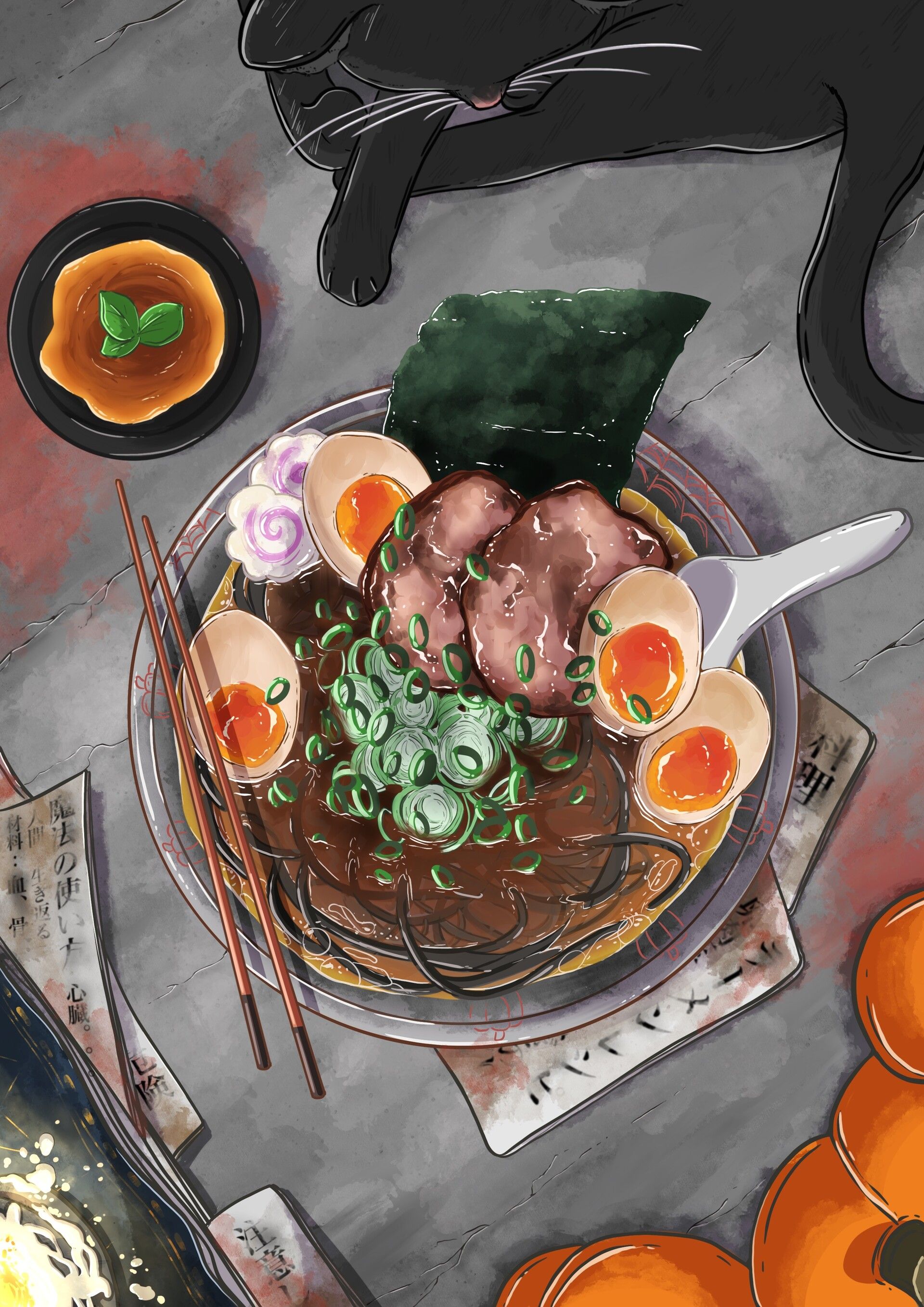 1920x2716 Ramen food (Halloween version)