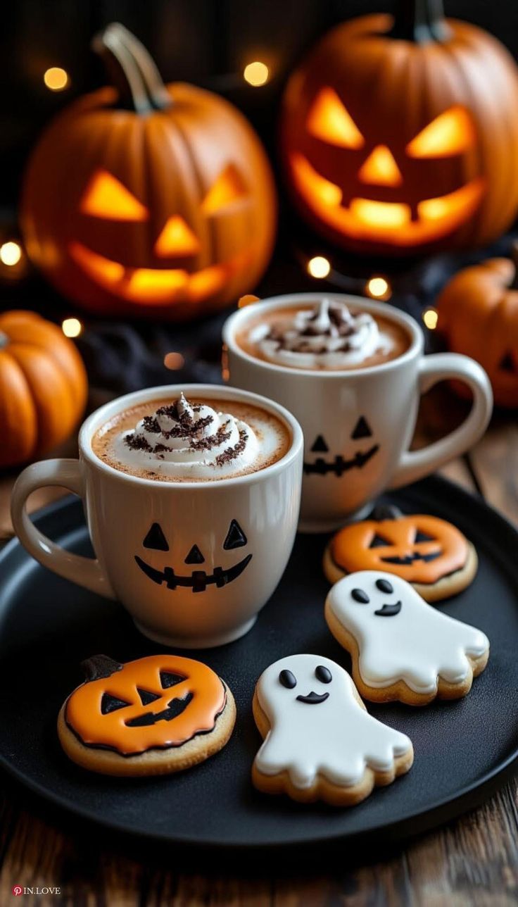 736x1288 Halloween coffee photography. Halloween food picture, Ghost cookies, Halloween wallpaper cute