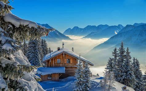 474x296 Cabin Forest Winter Wallpaper HD .