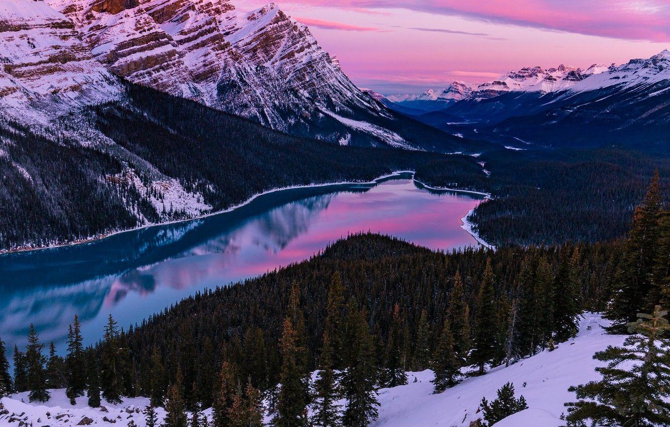 1332x850 Photo Wallpaper Winter, Forest, Snow, Mountains, Lake, Lake HD Wallpaper