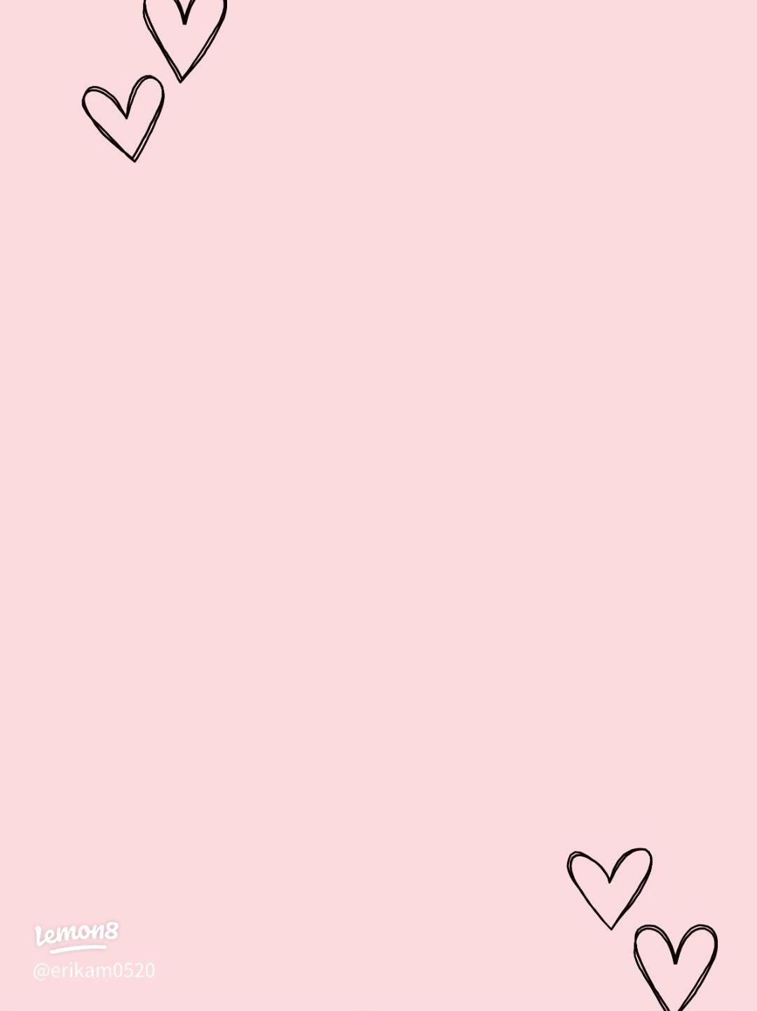 1080x1442 Cute Pink Aesthetic iPhone Wallpaper: Minimal Hearts & Cherries