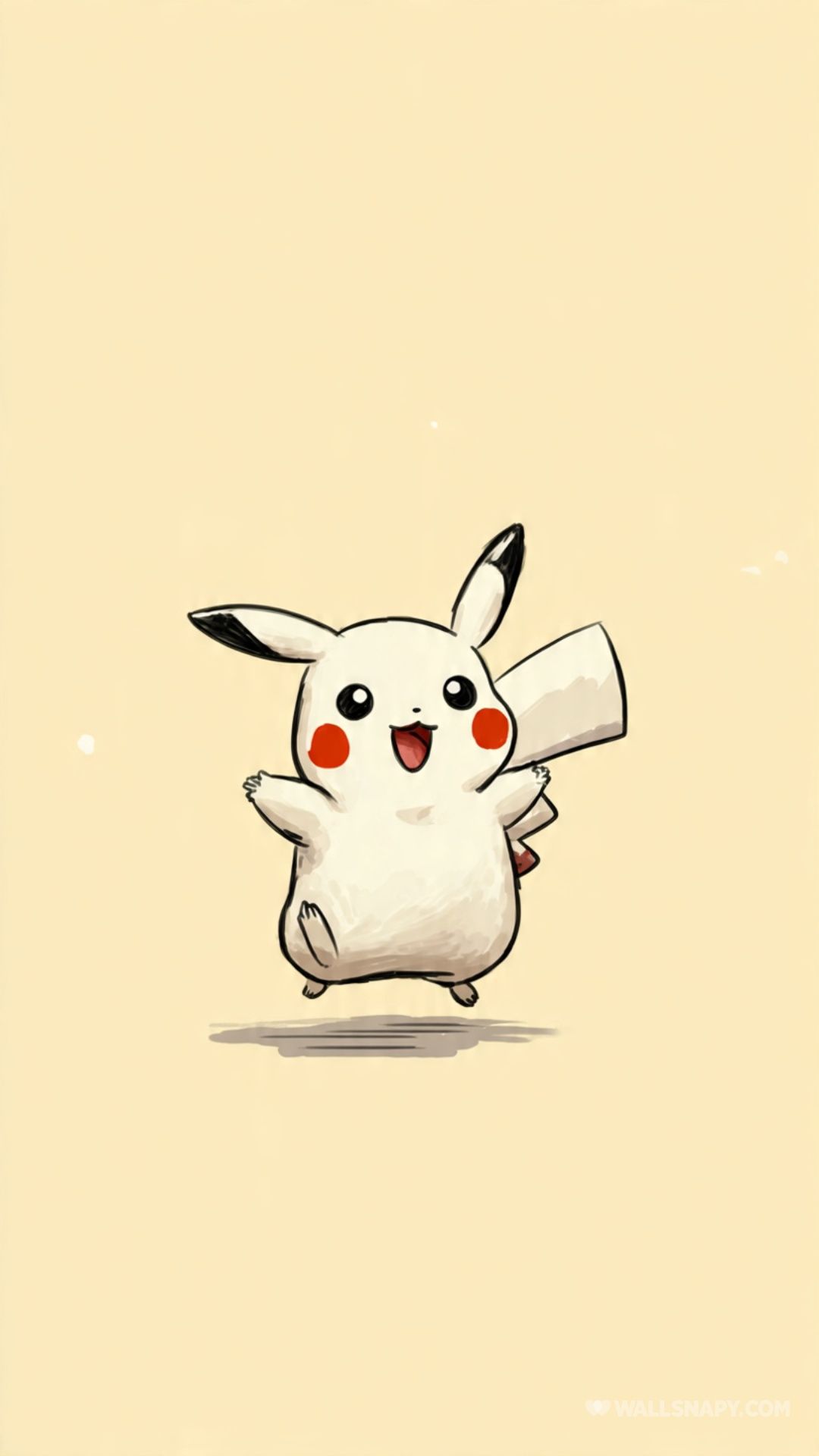 1080x1920 Cute pikachu minimal joy simple shadow design mobile wallpaper