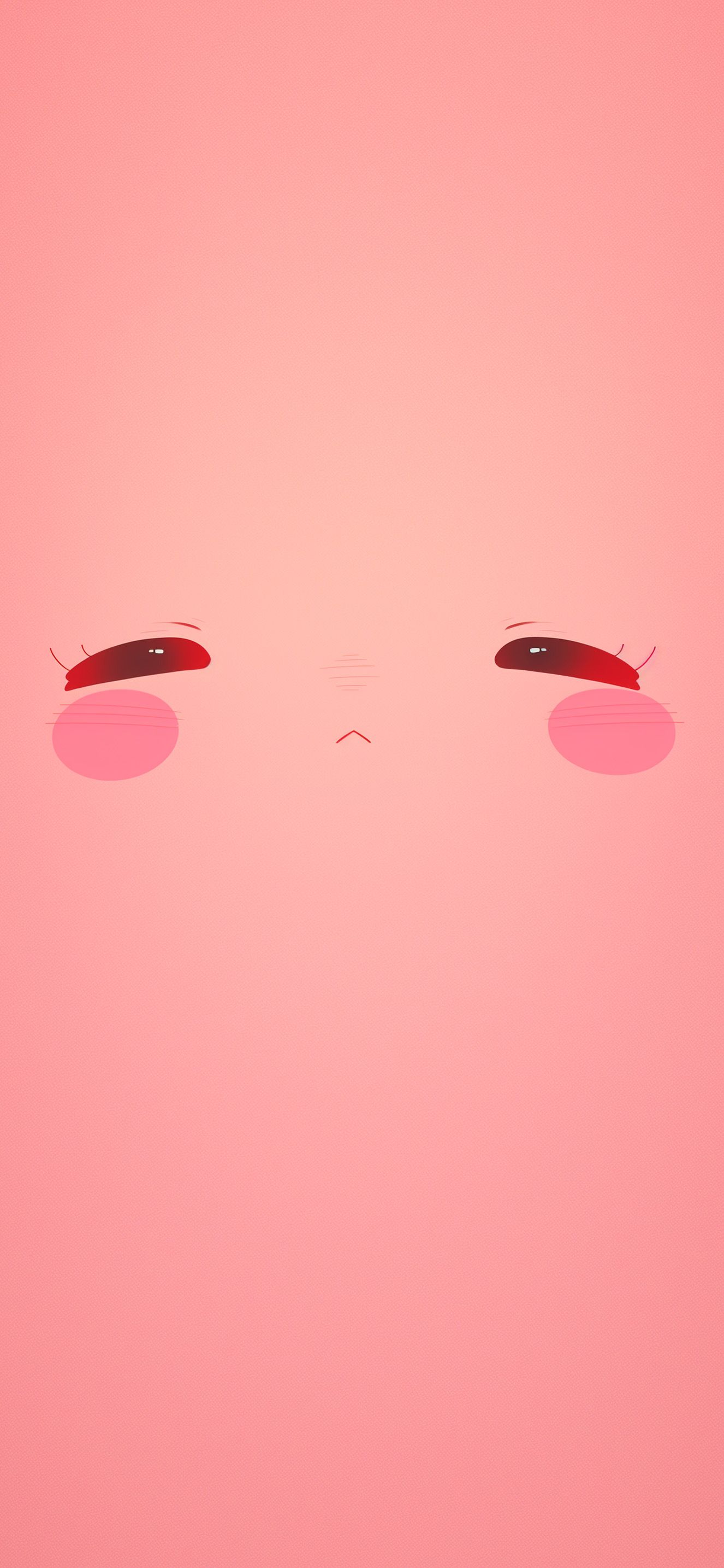 1326x2868 Cute Simple Anime Face Wallpaper Pink Wallpaper HD