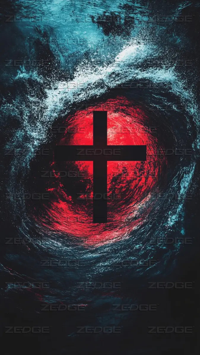 674x1198 Glowing Cross of Redemption wallpaper