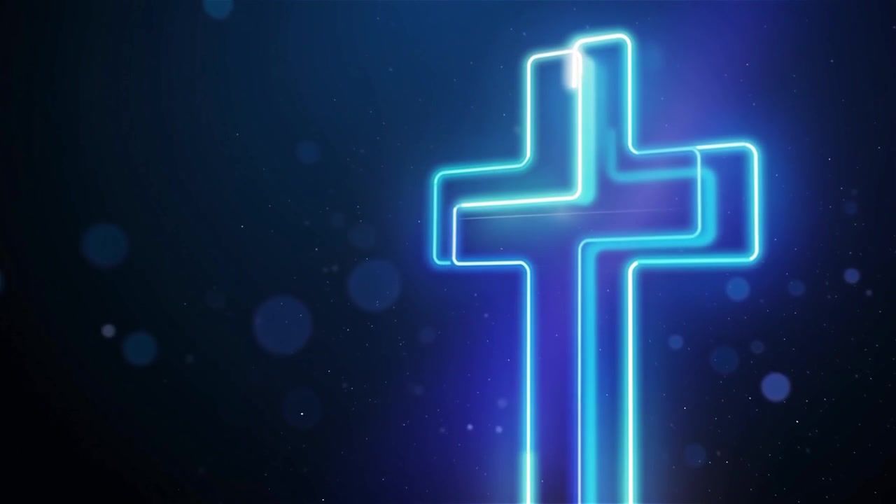 1280x720 Glowing religious cross sign background for christian festival