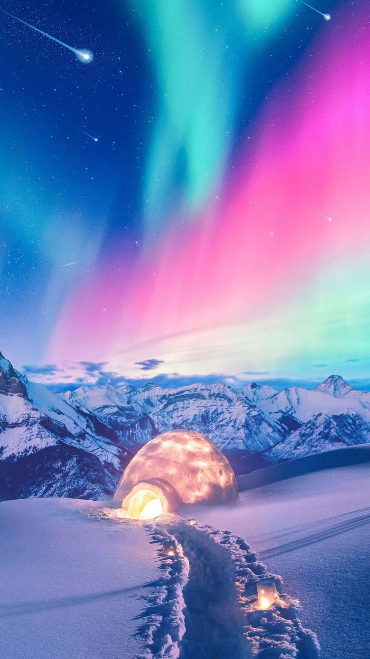 736x1308 Snow Winter Iceland Aurora Northern Lights iPhone 6s, 6 Plus, Pixel xl , One Plus 3t, 5 , HD 4k Wallpaper, Image, Background, Photos and Picture