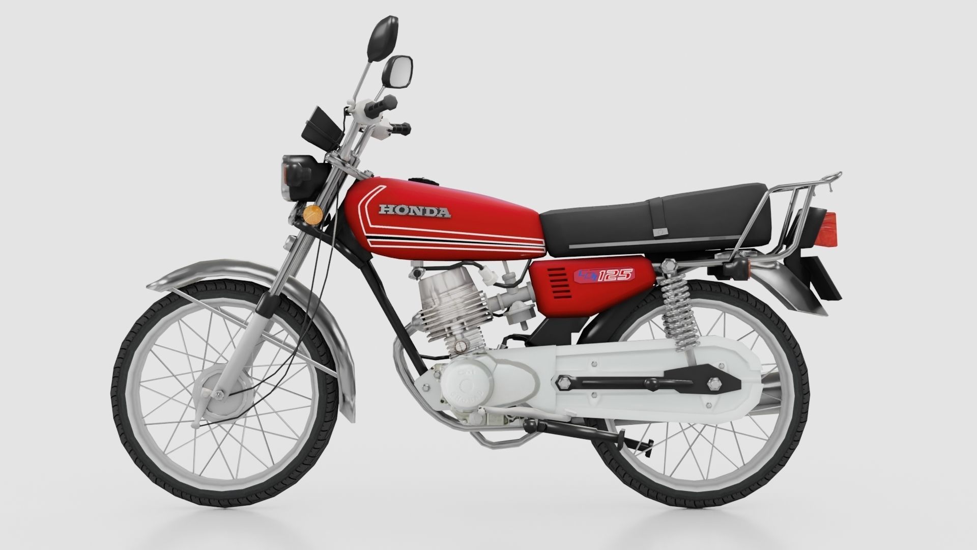 1920x1080 3D Model Honda CG 125 Motorcycle VR / AR / Low Poly