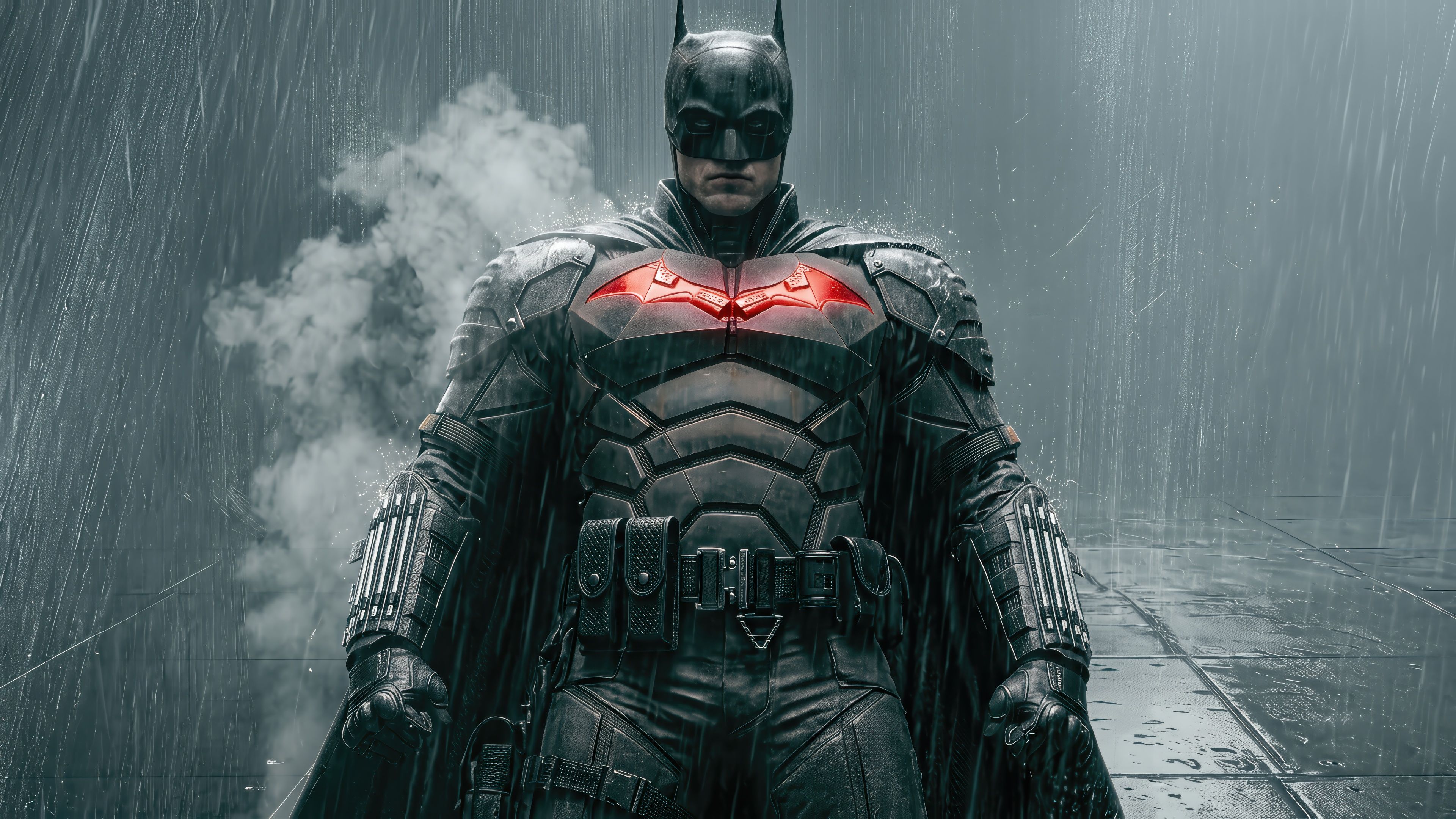3840x2160 The Batman Black And Red Hero Wallpaper, HD Superheroes Wallpaper, 4k Wallpaper, Image, Background, Photos and Picture