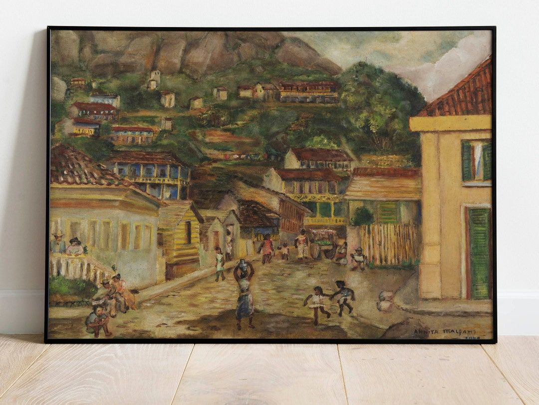 1080x811 Anita Malfatti Ouro Preto Brazil Art Print: Colorful Townscape Wall Decor