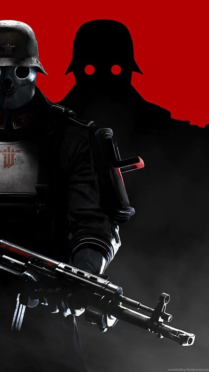 850x1511 Download Prepare for an Epic Battle on Your Android Device with Wolfenstein II Background