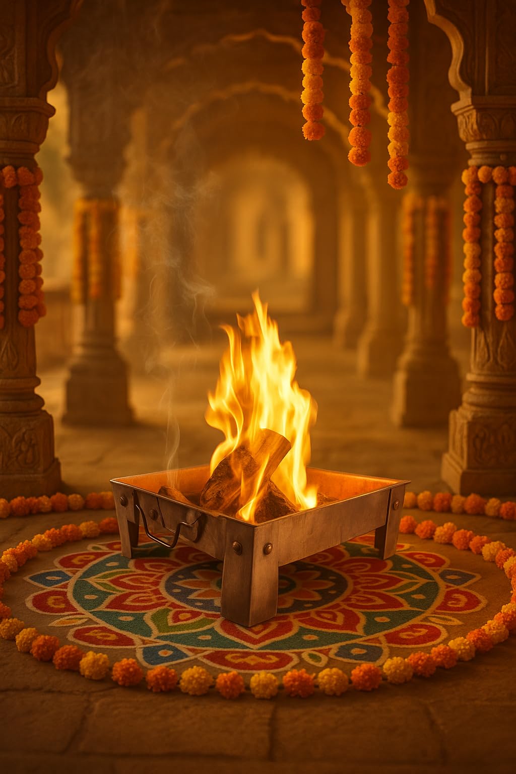 1024x1536 Hatekhori Pure Copper Havan Kund, 30x30 cm Square, Traditional Fire Ritual Bowl with Handles : Amazon.in: Garden & Outdoors