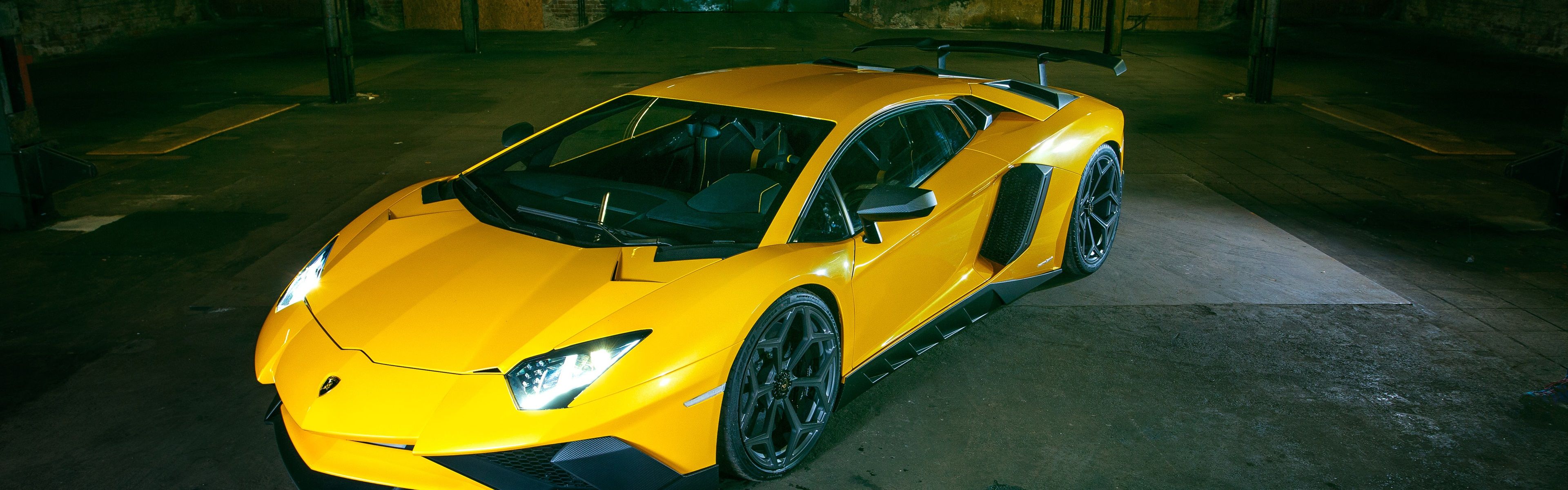 3840x1200 Wallpaper Lamborghini Gallardo LP570 4 SV Yellow Supercar 3840x2160 UHD 4K Picture, Image