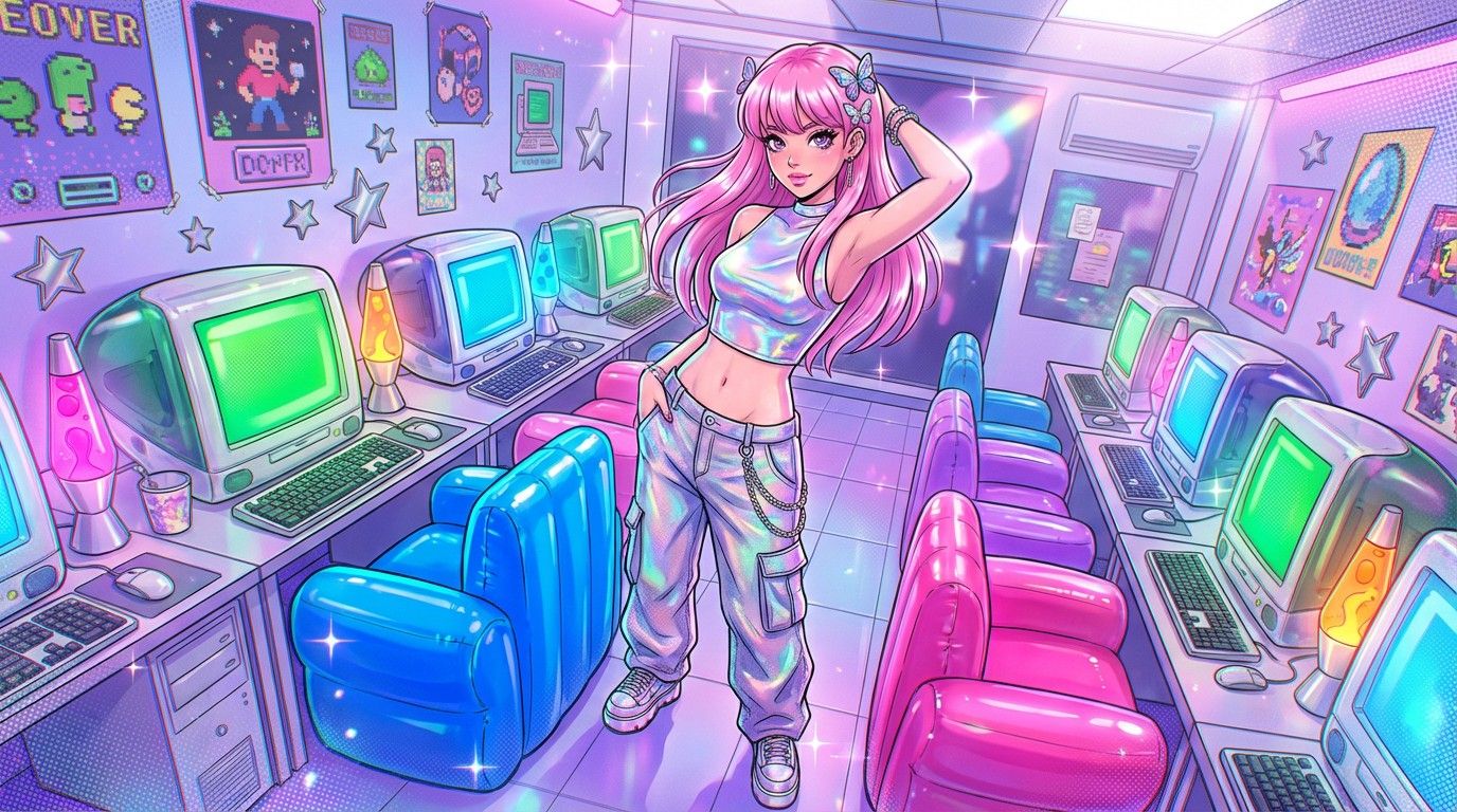 1376x768 Download Y2K Cyber Dreams Image, Manga, Woman