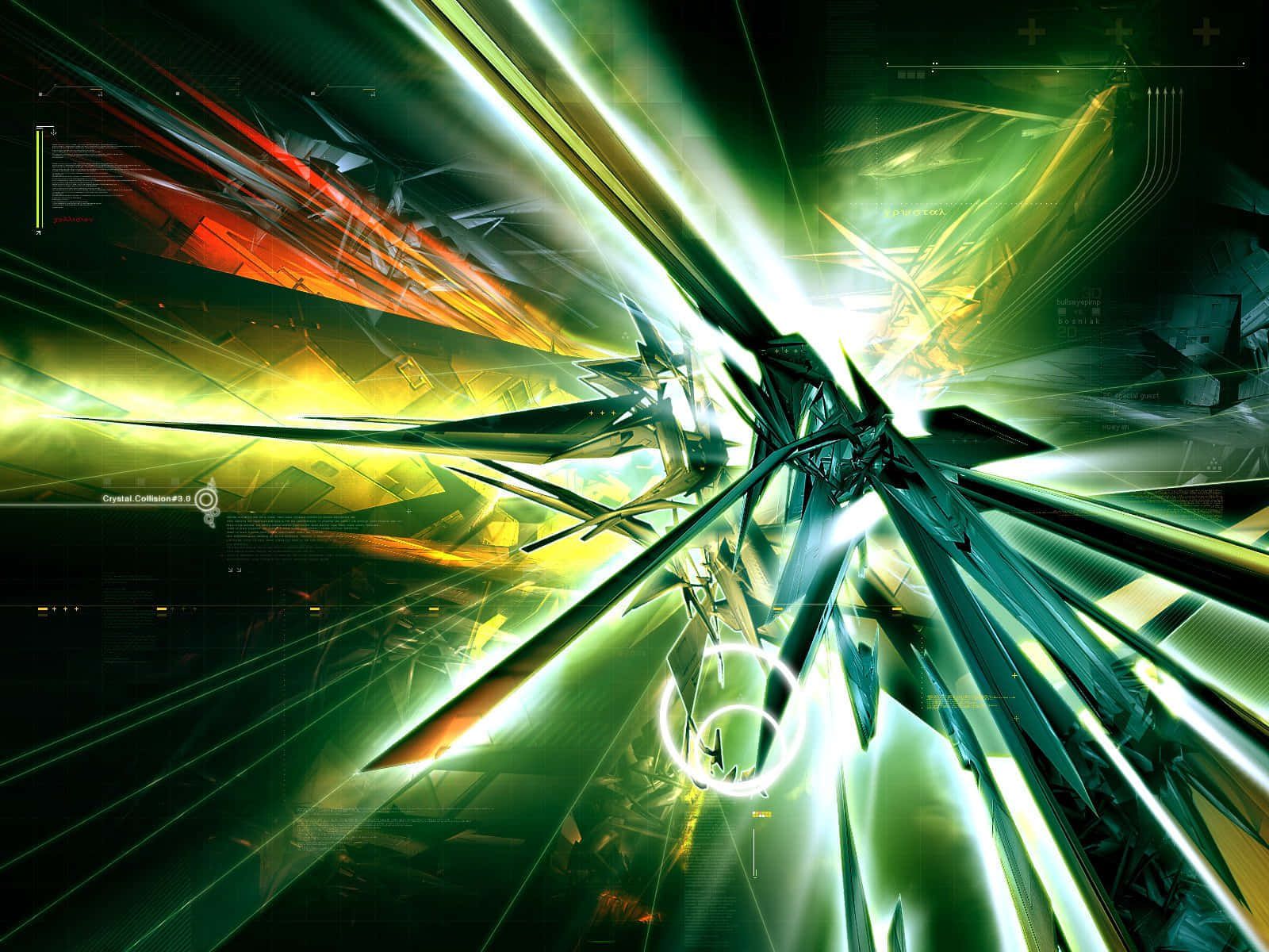 1600x1200 Download Cyber Green Light Abstract Art Wallpaper