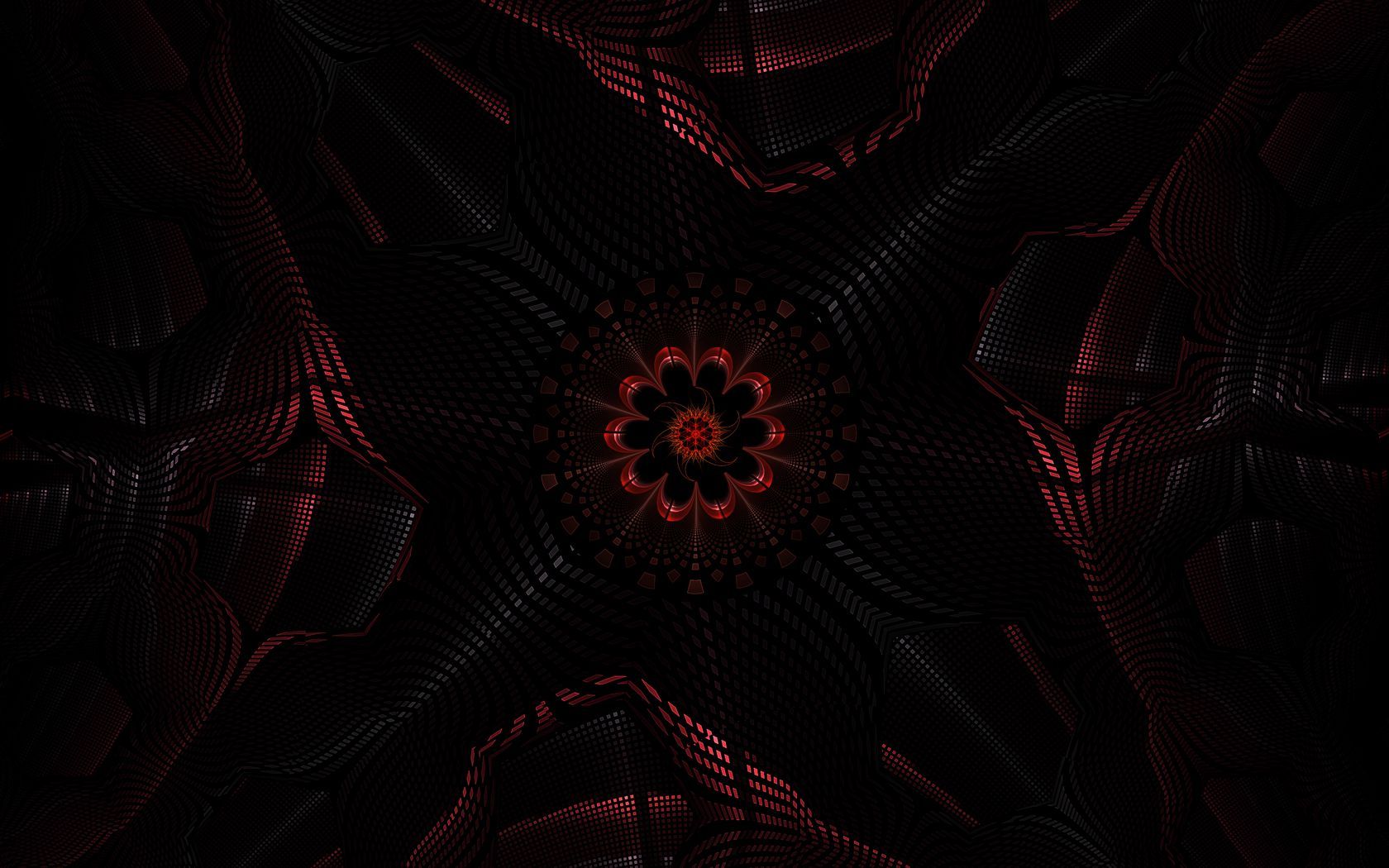 1680x1050 Download wallpaper 1680x1050 fractal, dark, abstraction, black, red widescreen 16:10 HD background