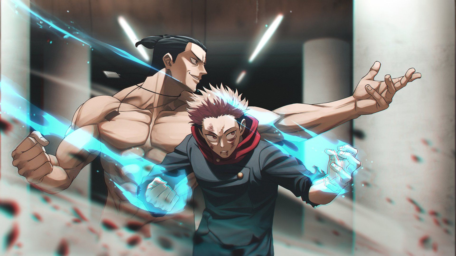 1920x1080 Jujutsu Kaisen HD: Aoi Todo & Yuji Itadori Power Clash Wallpaperx2085