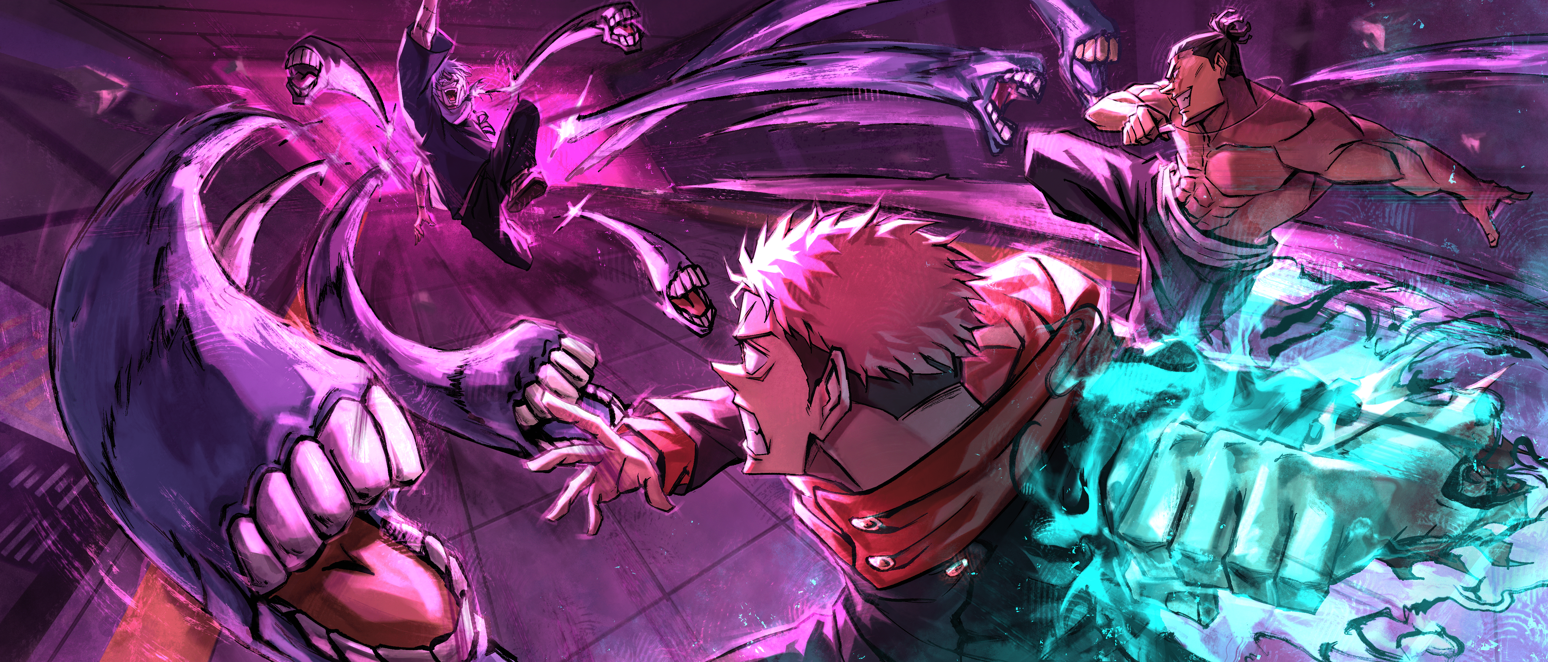 5051x2160 YUJI AND TODO VS MAHITO
