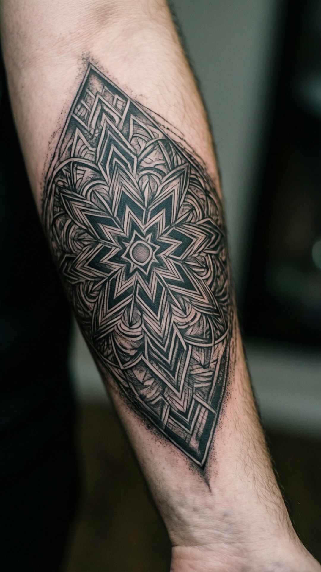 1080x1920 Download Geometric Forearm Tattoo Wallpaper