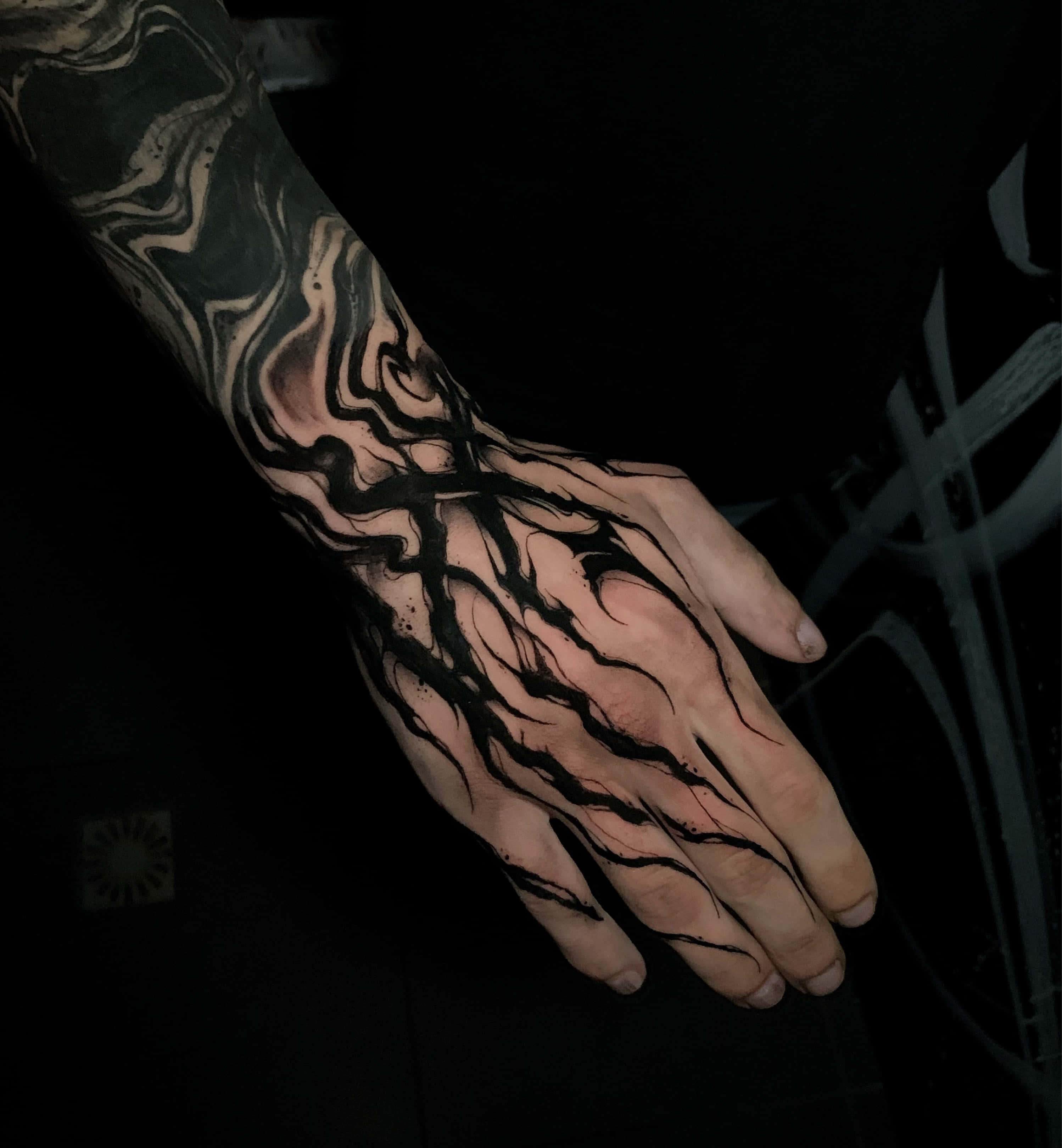 2996x3240 Download Incredible Black Smoke Hand Tattoo Wallpaper